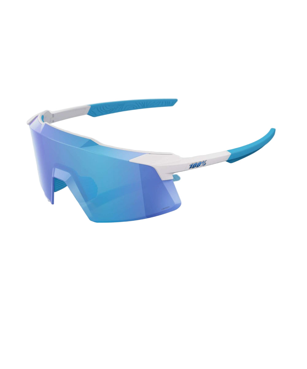 100% Aerocraft Glasses Matte White / HiPER Blue Mirror