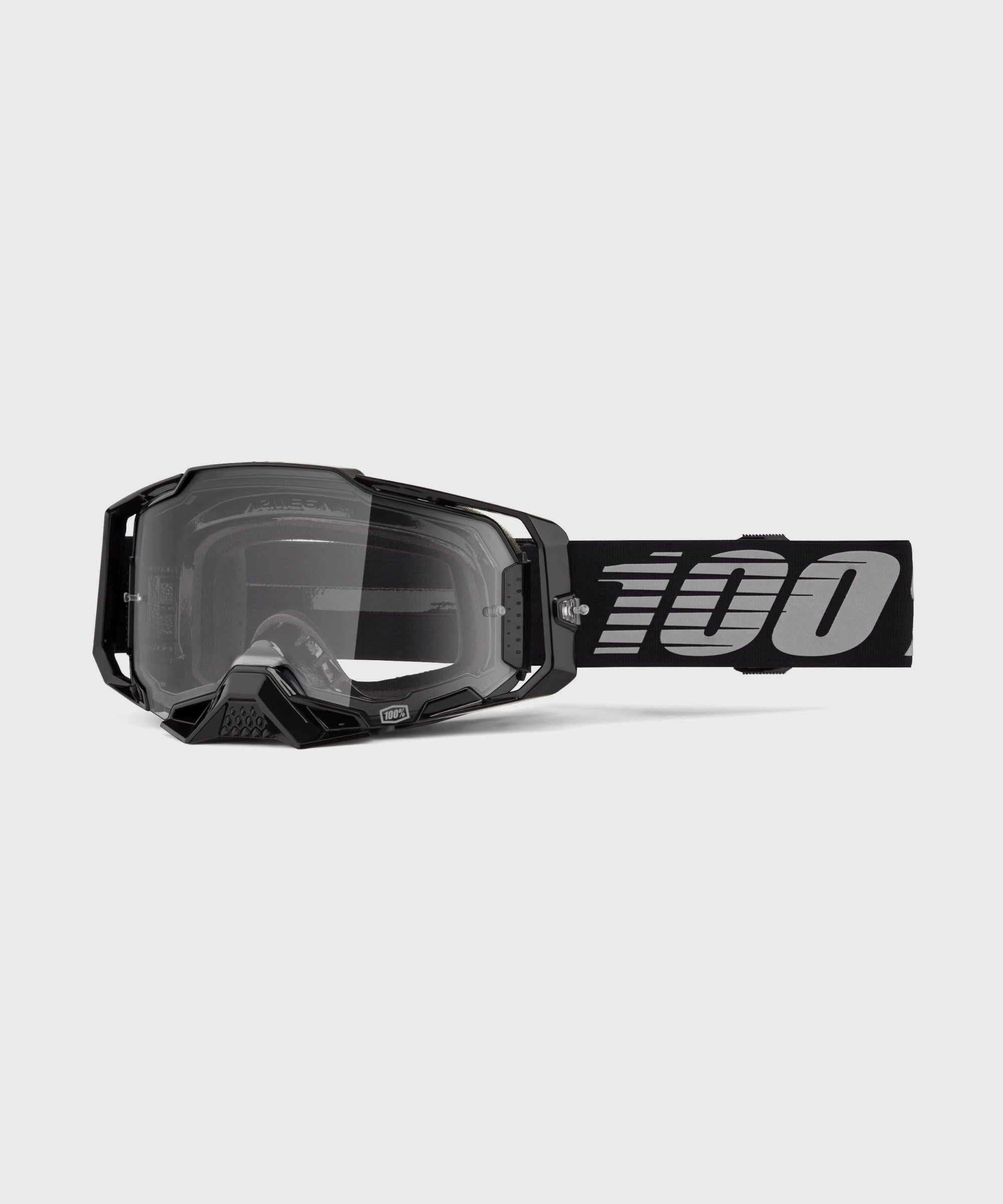 100% Armega Goggles Black / Clear Lens