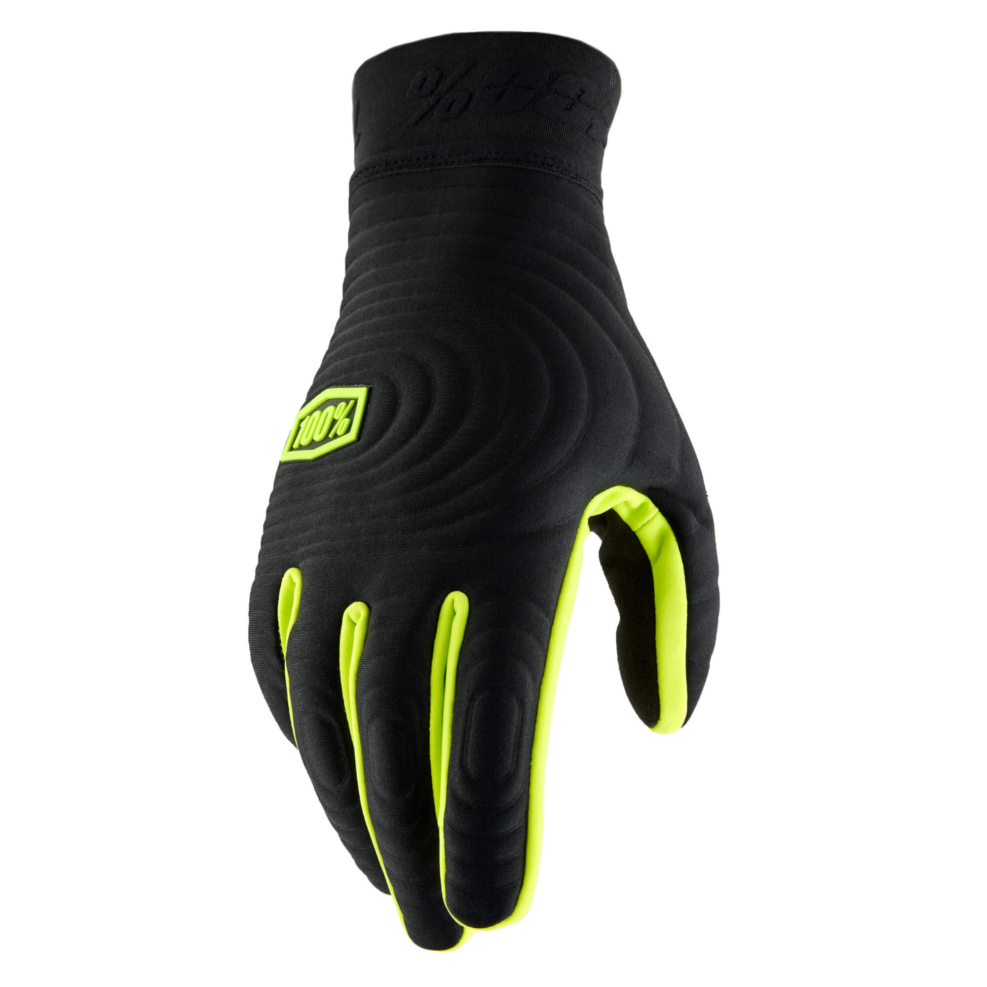 100% Brisker Xtreme Gloves Black/Fluo Yellow / S