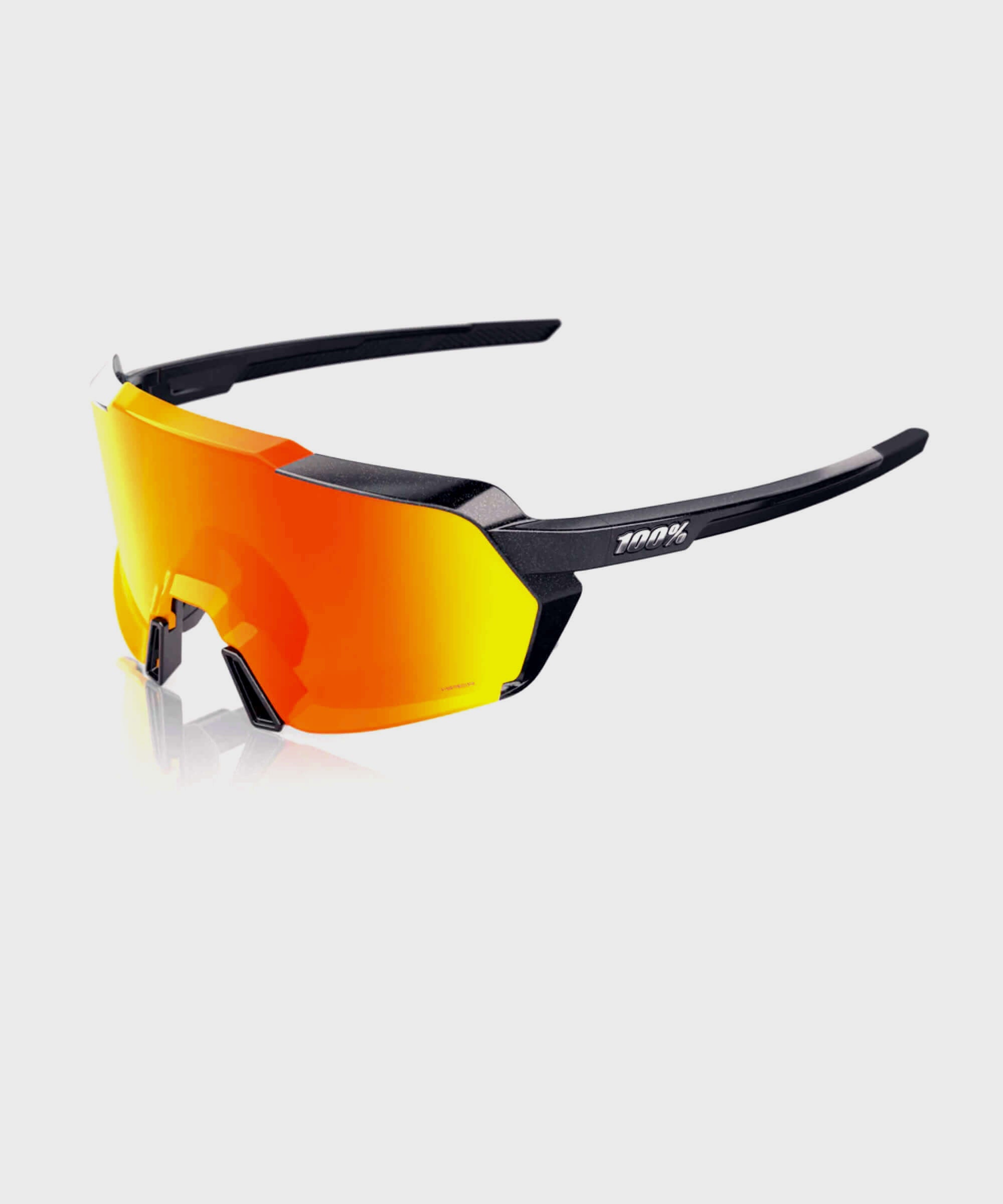 100% Korbin Glasses Gloss Metallic Black - HiPER Red Multilayer Mirror