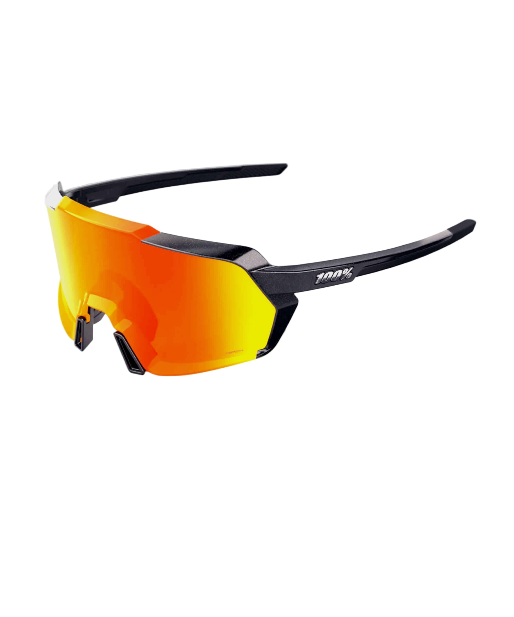 100% Korbin Glasses Gloss Metallic Black - HiPER Red Multilayer Mirror