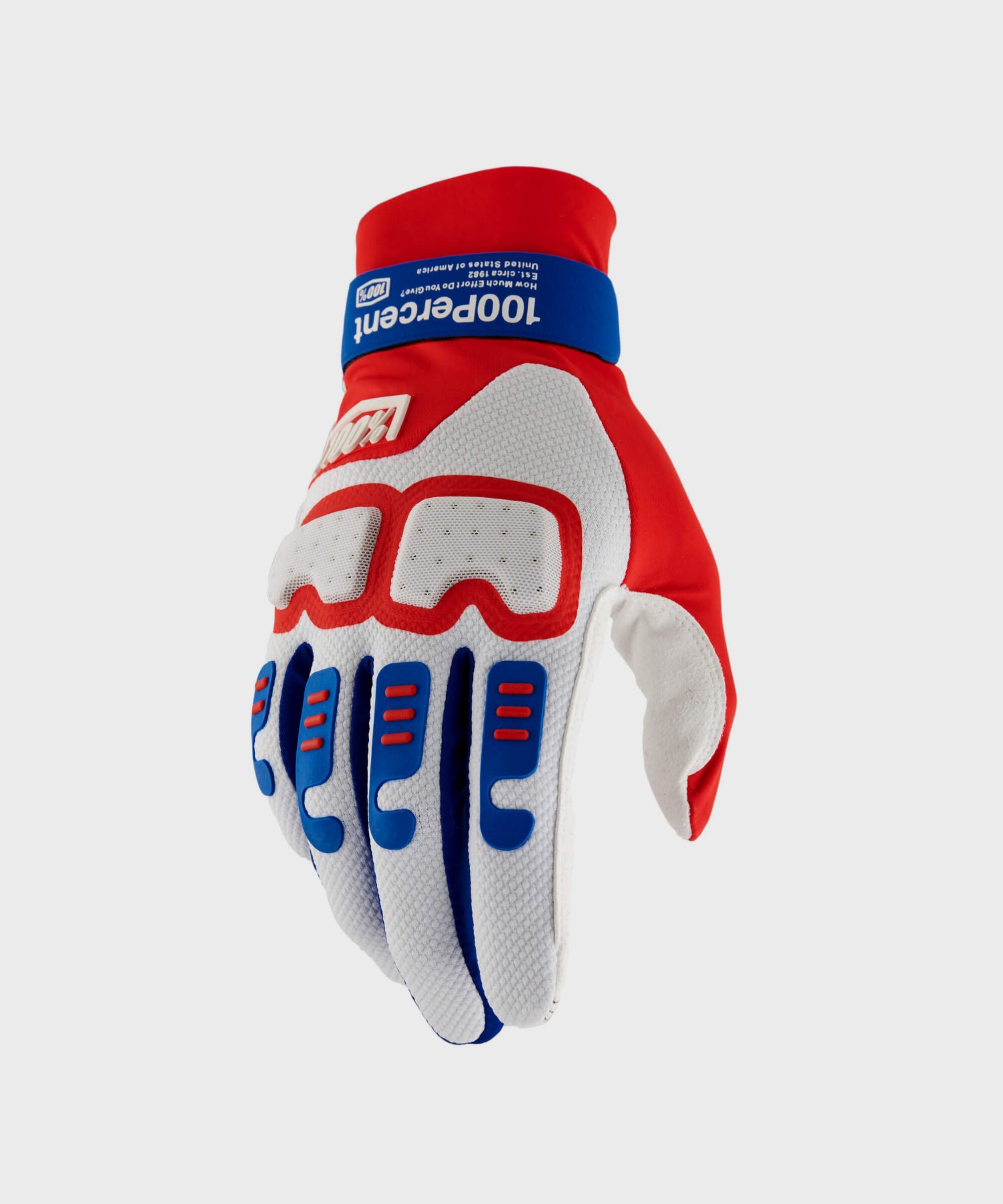 100% Langdale Gloves Red/White/Blue / S
