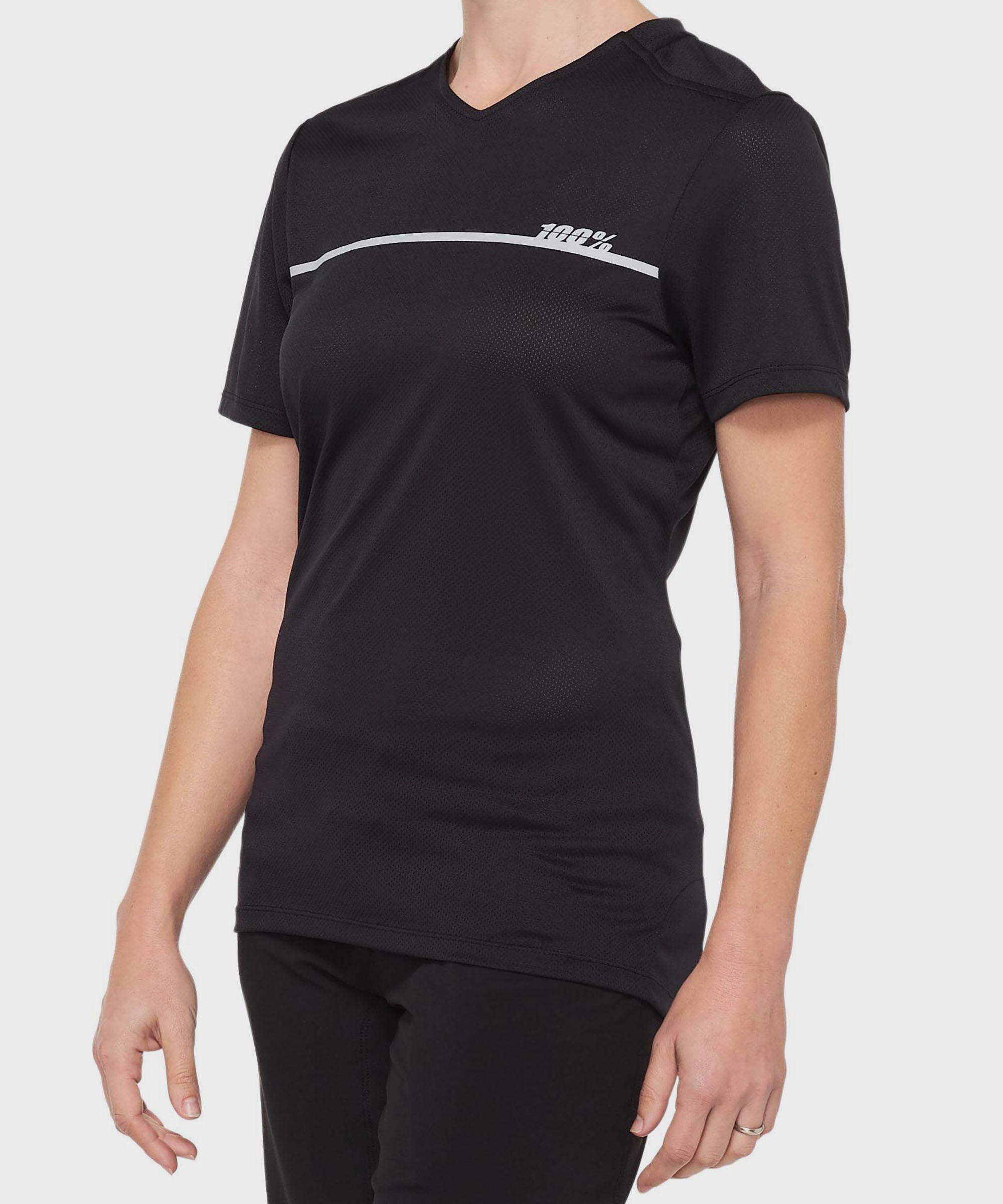100% Ridecamp Women's Short Sleeve Jersey Black/Grey / S