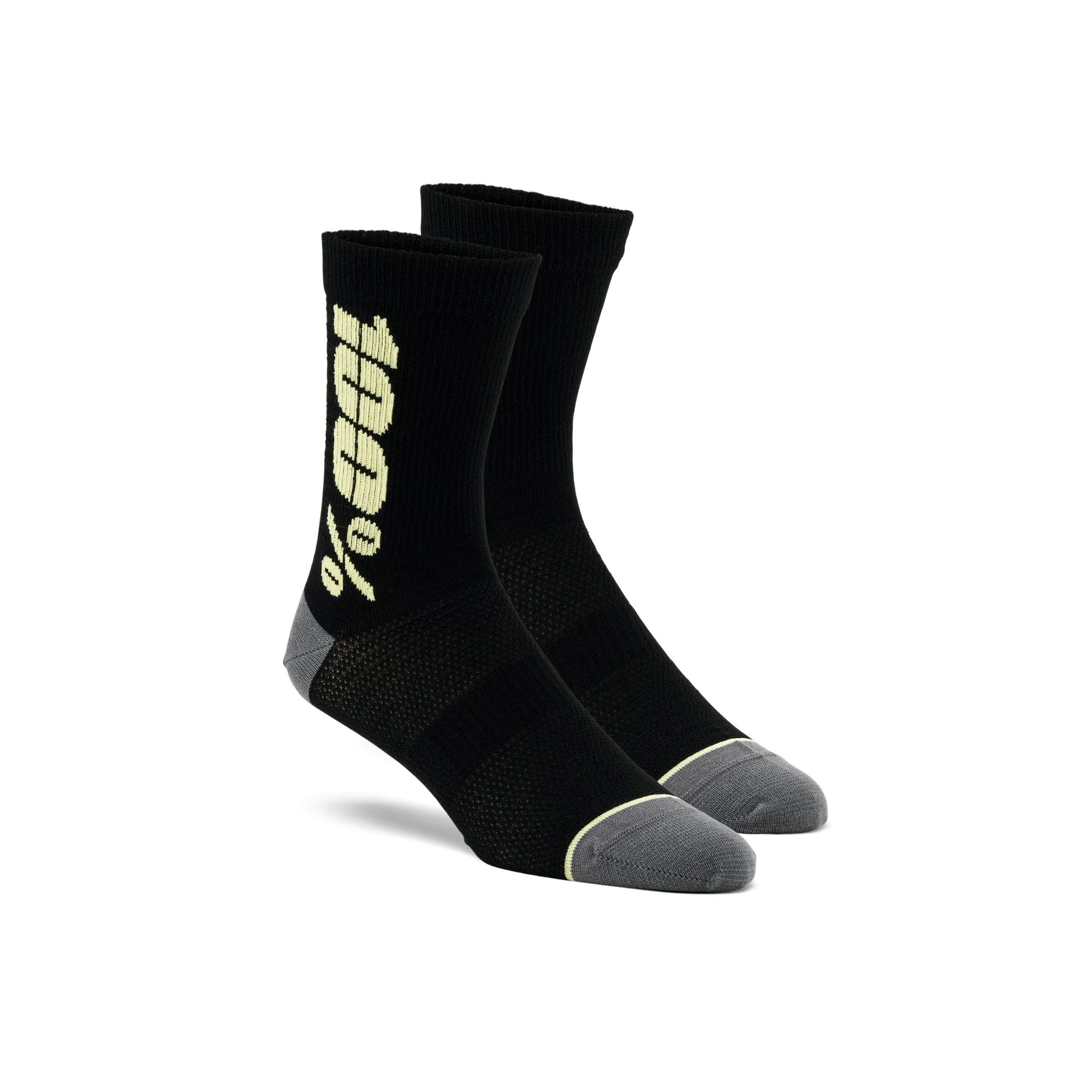 100% Rythym Merino Wool Performance Socks Black/Yellow / M