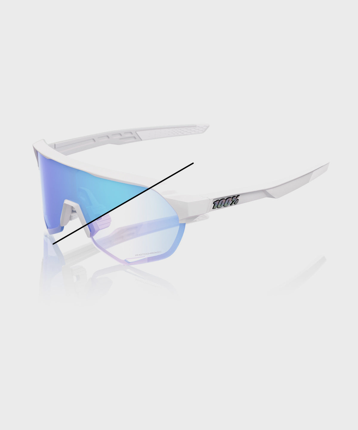 100% S2 Bastille Limited Edition Glasses Pearl White Glitter / Blue Mirror Photochromic