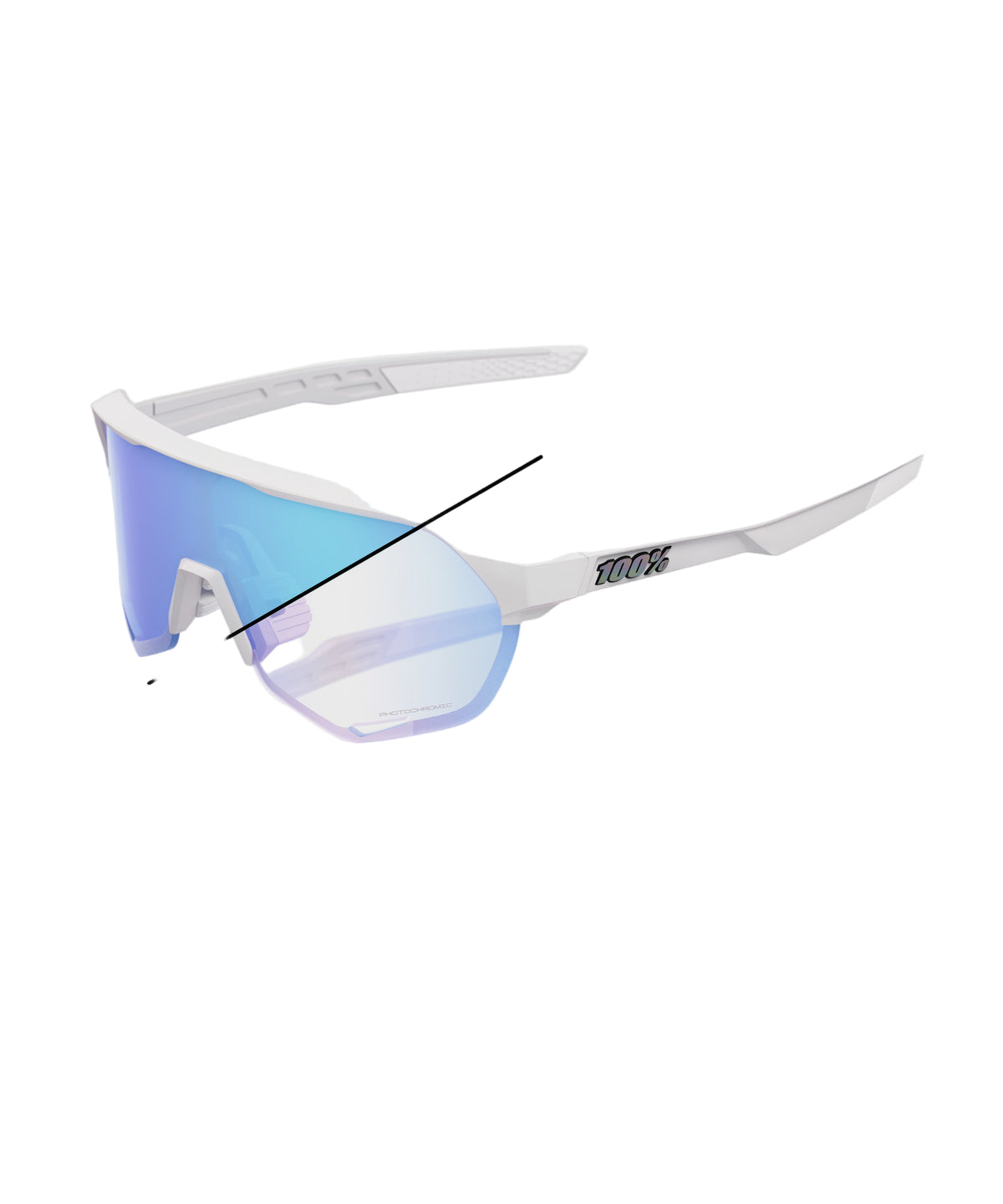 100% S2 Bastille Limited Edition Glasses Pearl White Glitter / Blue Mirror Photochromic