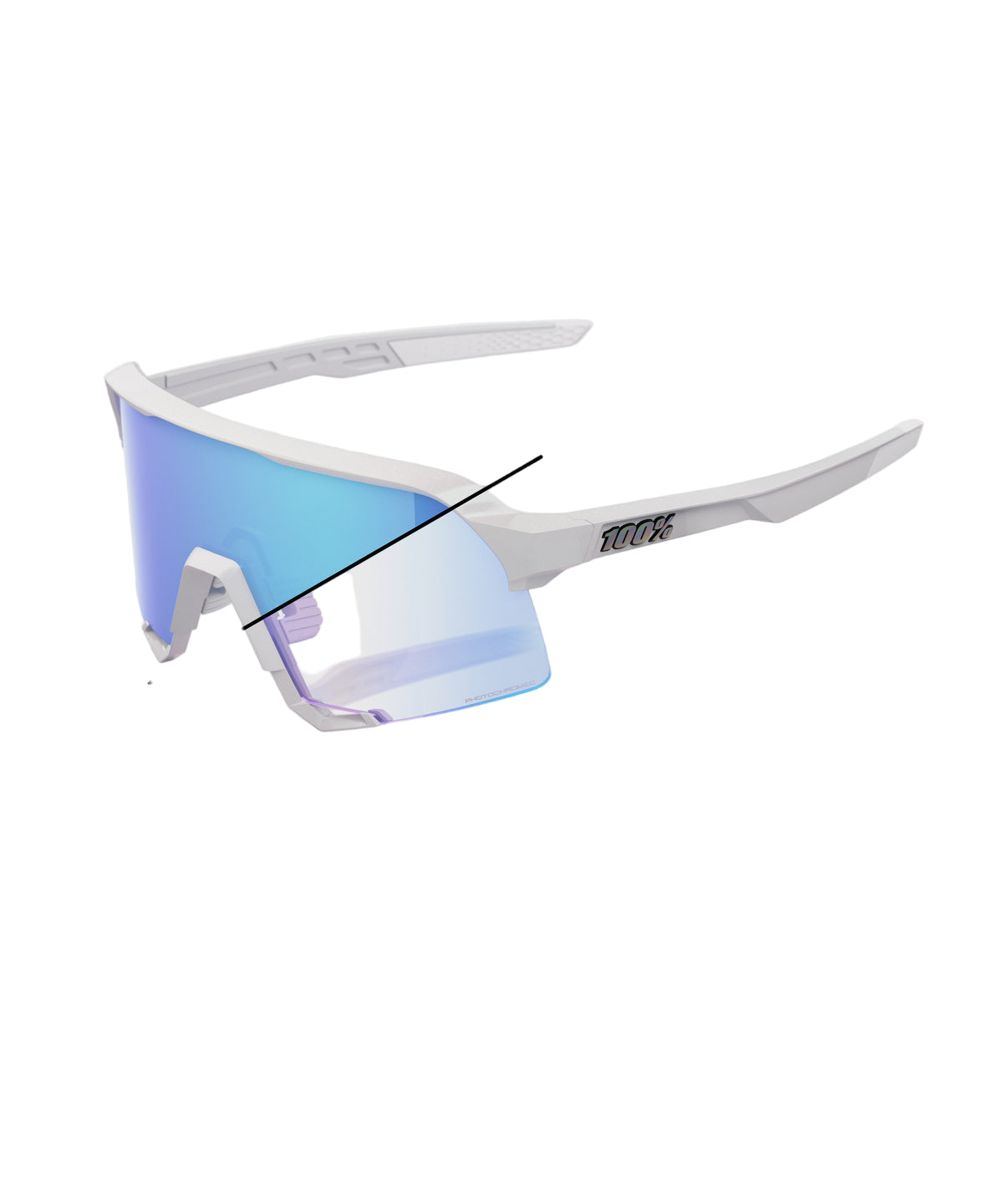 100% S3 Bastille Limited Edition Glasses Pearl White Glitter / Blue Mirror Photochromic