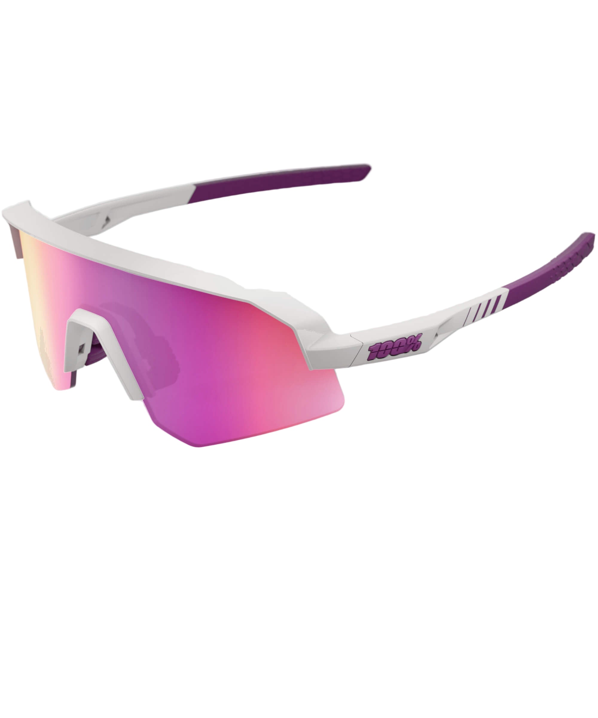 100% Slendale SL Glasses Matte Chalk / Purple Multilayer Mirror Lens