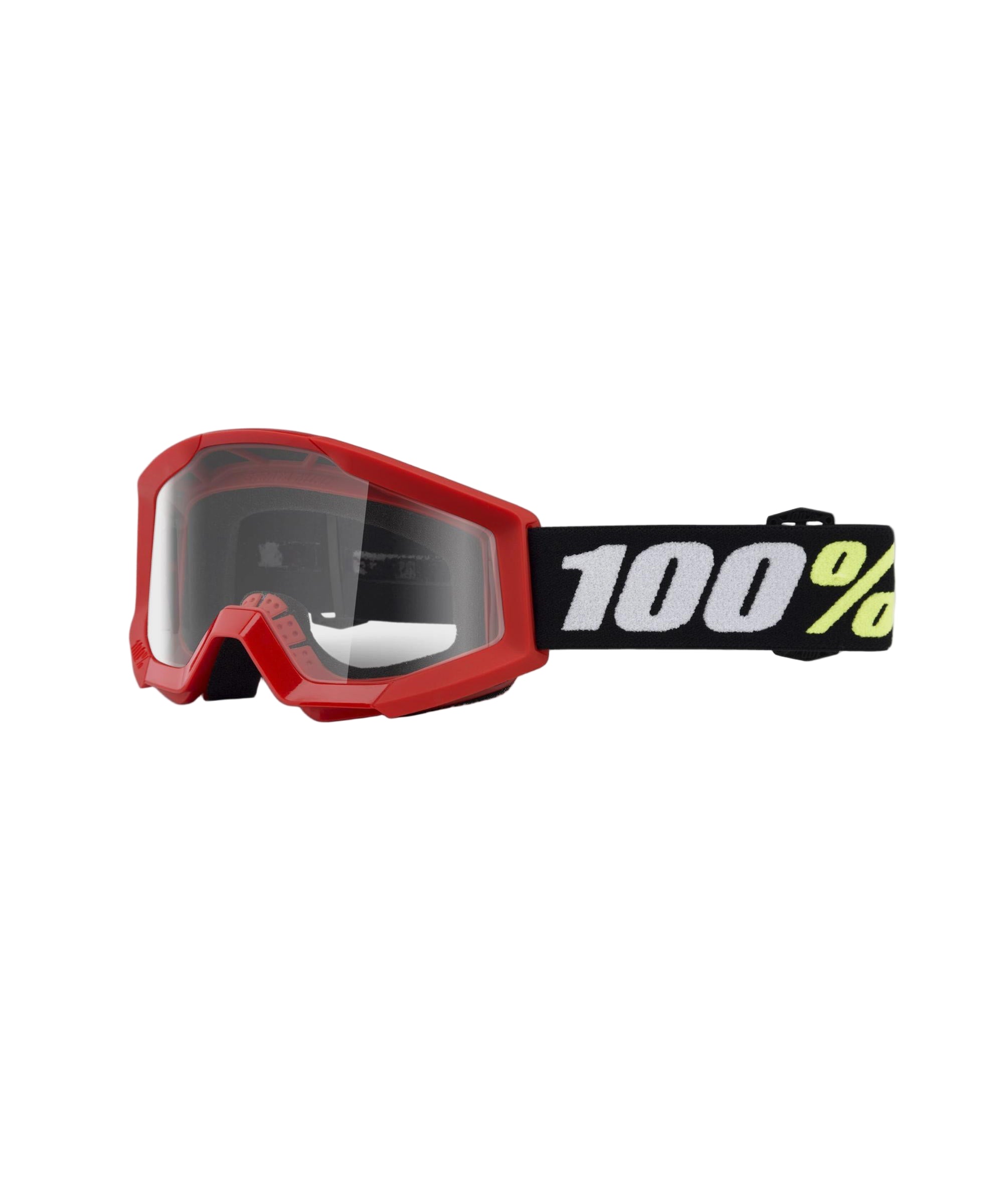 100% Strata Mini Kids Goggles Red / Clear Lens