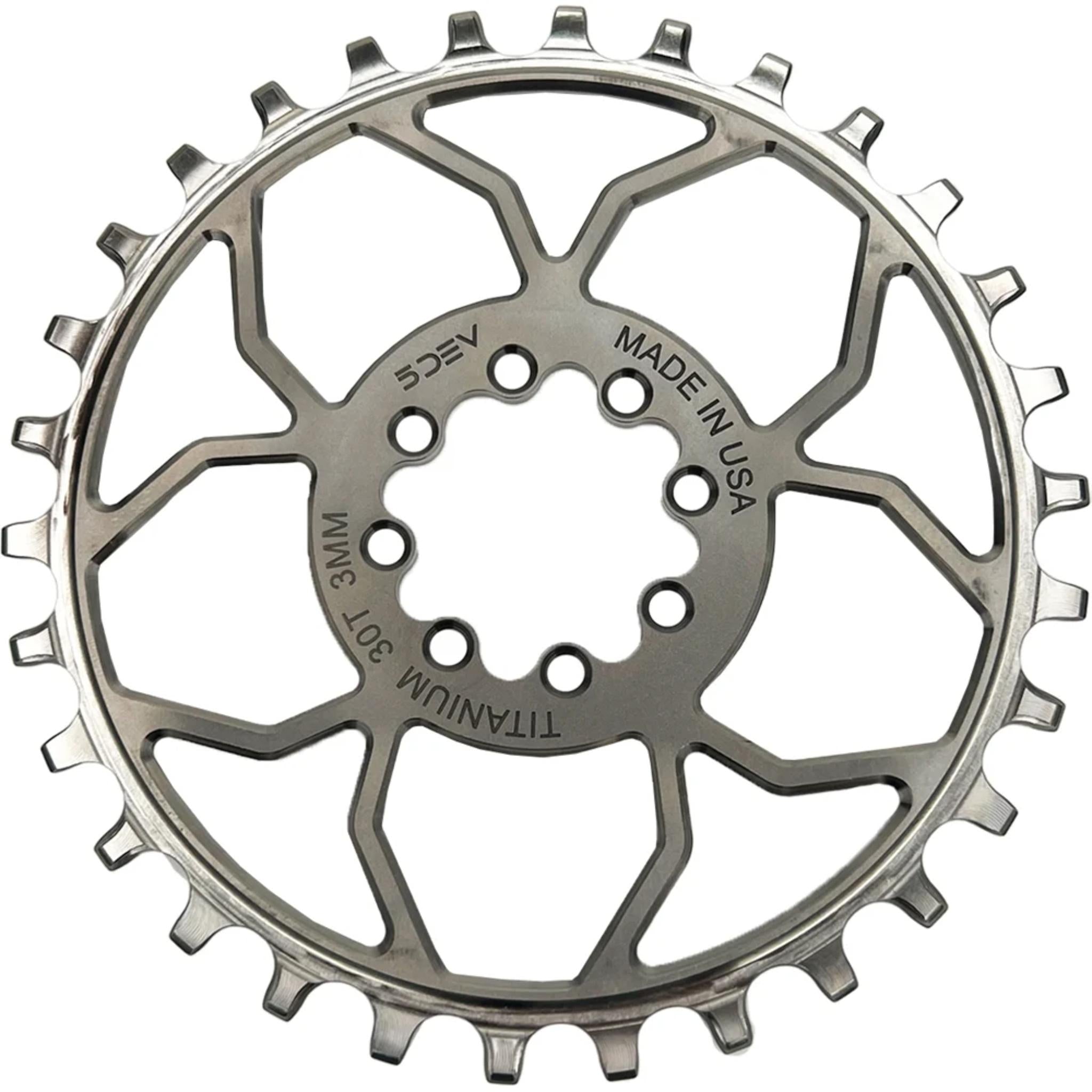 5DEV 8-Bolt Direct Mount Titanium Chainring Titanium / 30T / 8-Bolt SRAM