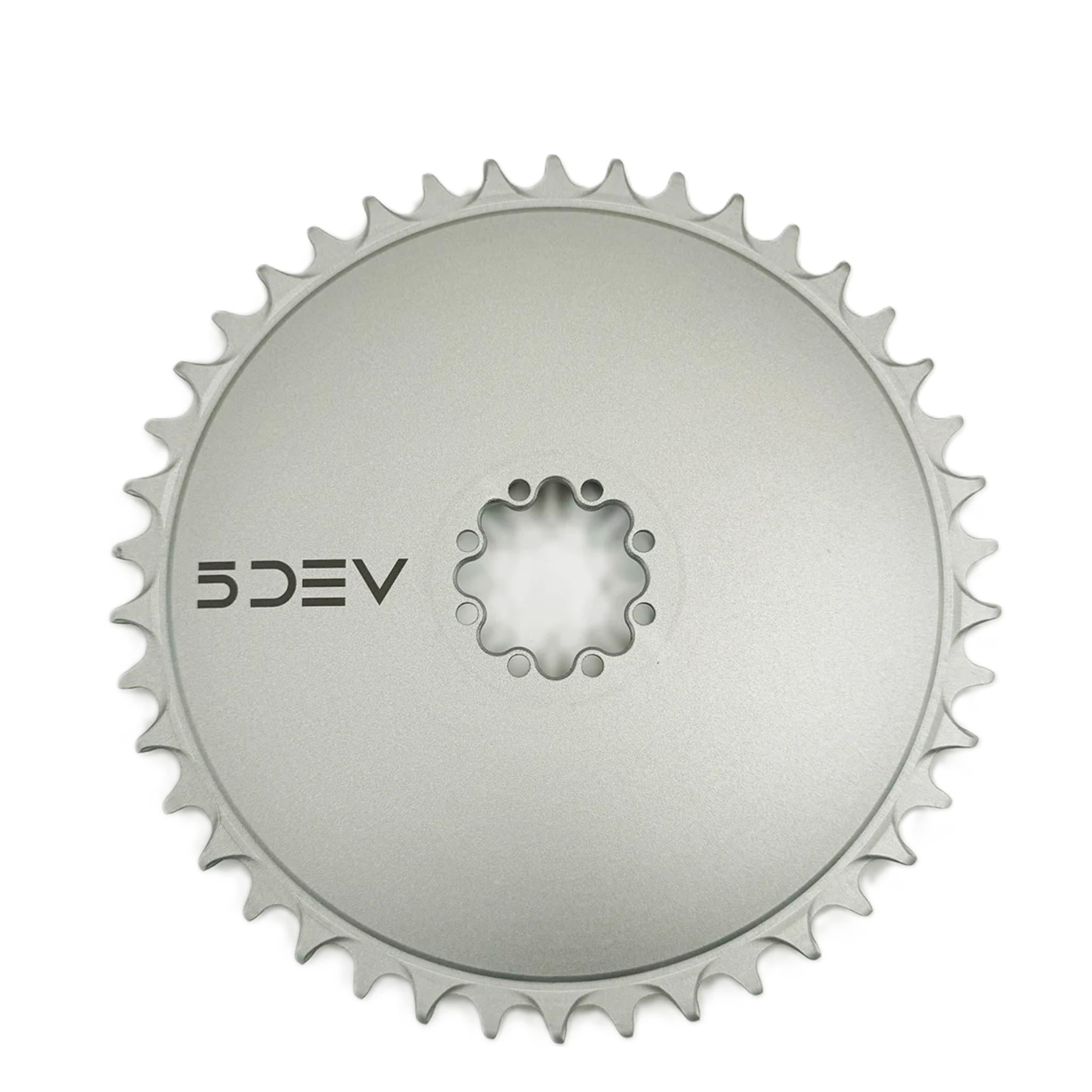 5Dev Aero Road Gravel Chainring Raw Silver / 42T / 8-Bolt SRAM