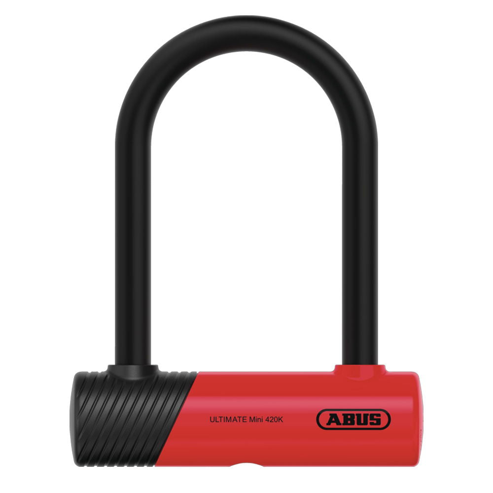 ABUS Ultimate Mini 420K 140mm D Lock with bracket (Pedal Cycle Gold) Red / D Lock