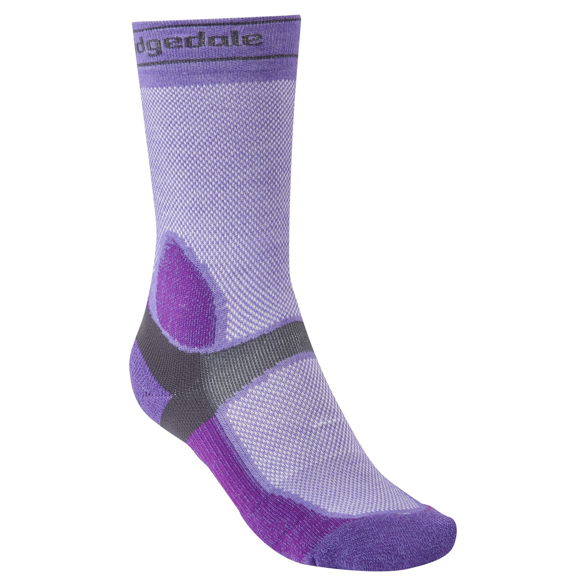Bridgedale Summer Weight Women's Coolmax MTB Socks Purple/Dark Grey / S: UK 3-4.5