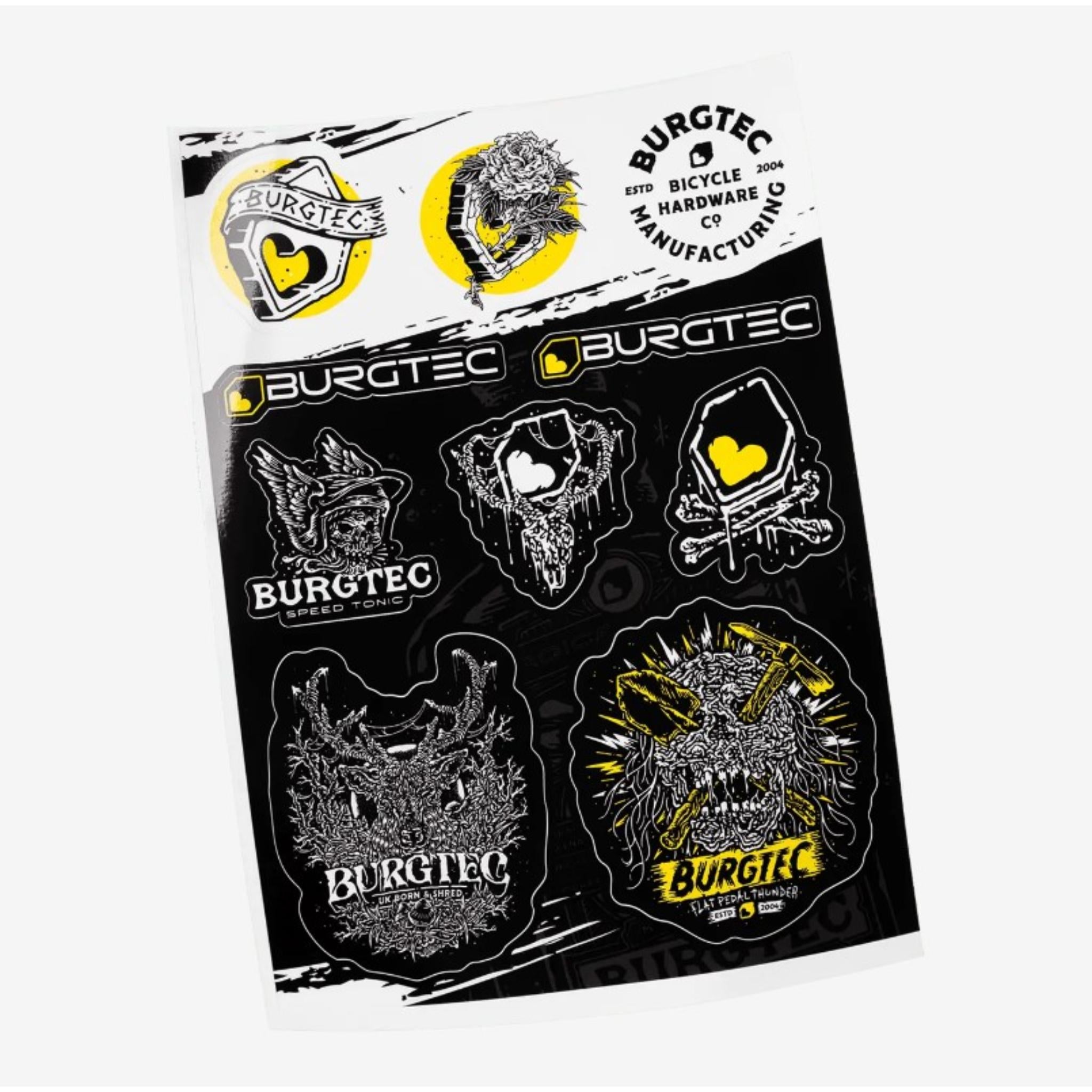 Burgtec Helmet Stamps Sticker Sheet A5