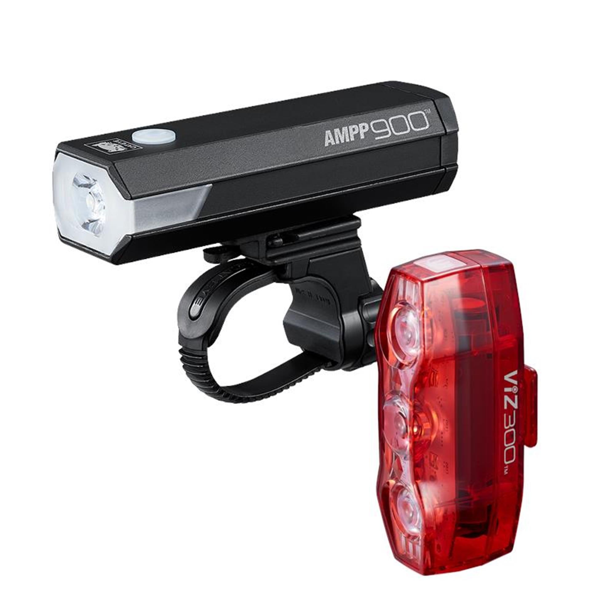 Cateye AMPP 900 / Viz 300 Bike Light Set USB-C Black