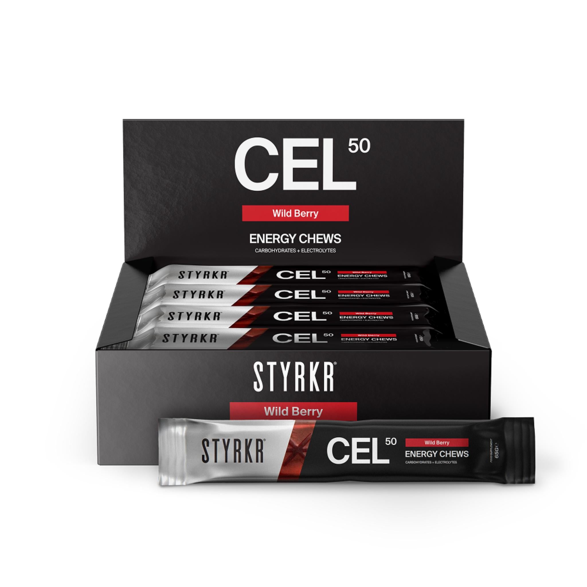 CEL50 Energy Chews Wild Berry / Box of 18 Packs