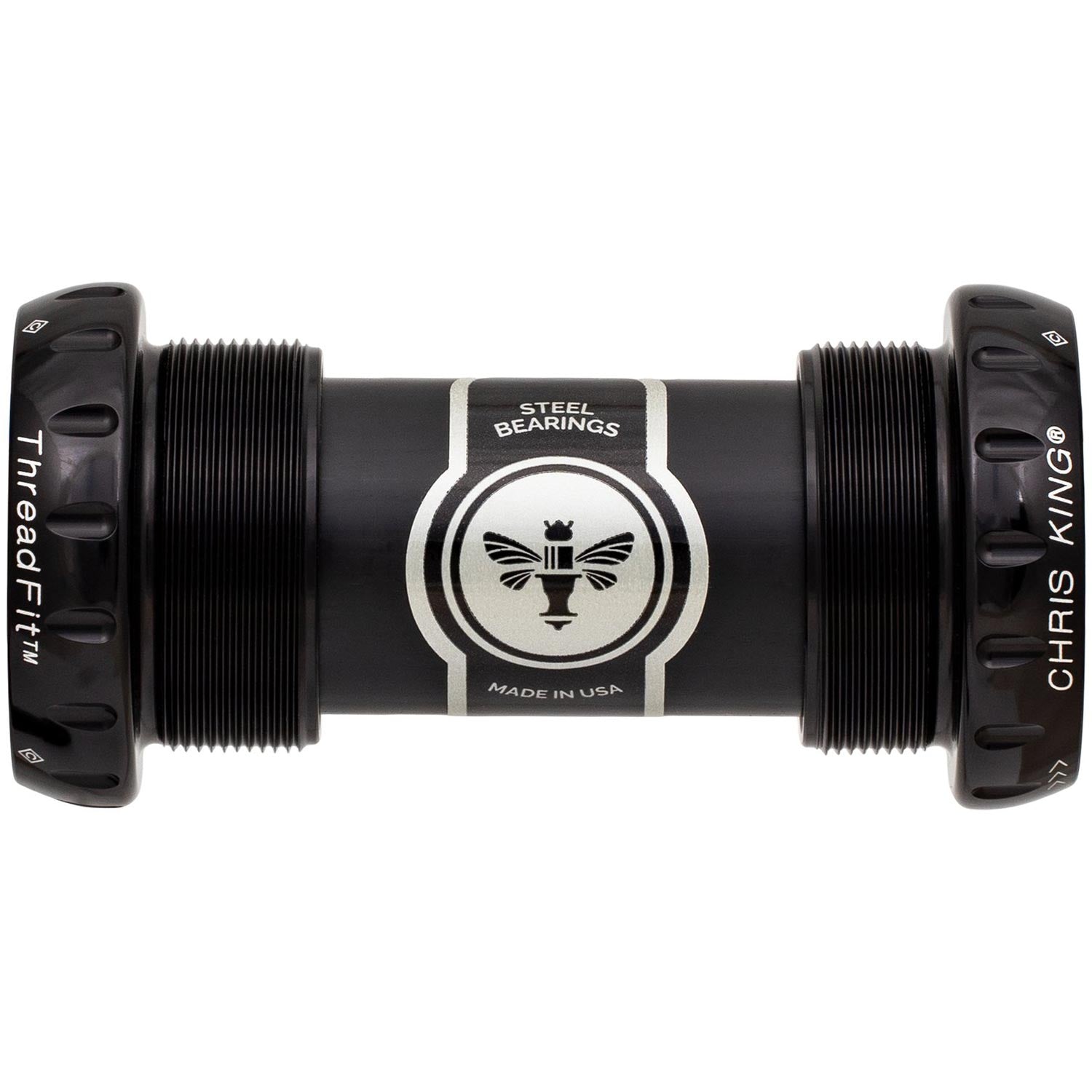Chris King ThreadFit 24 Bottom Bracket Black / 68-73mm - Steel Bearings