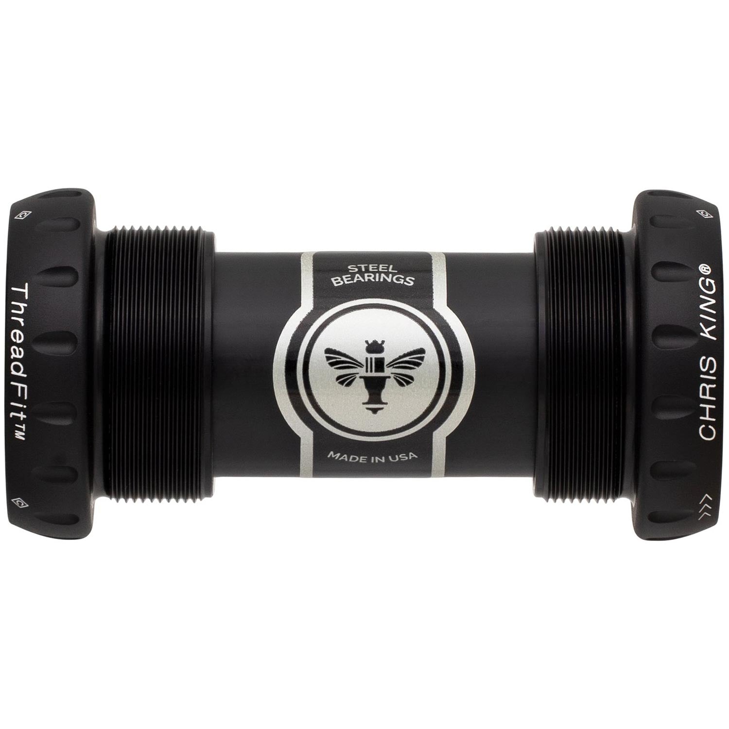Chris King ThreadFit 24 Bottom Bracket Matte Black / 68-73mm - Steel Bearings