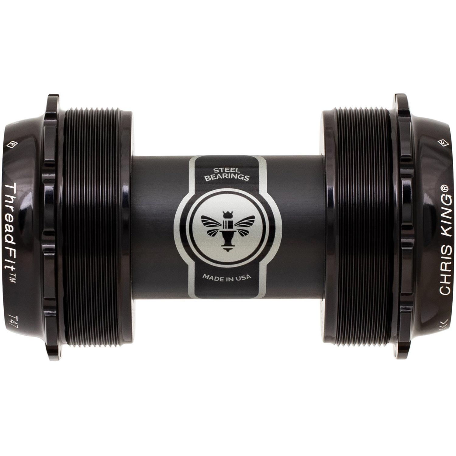 Chris King ThreadFit T47 24x Bottom Bracket Black / 68-73mm - Steel Bearings