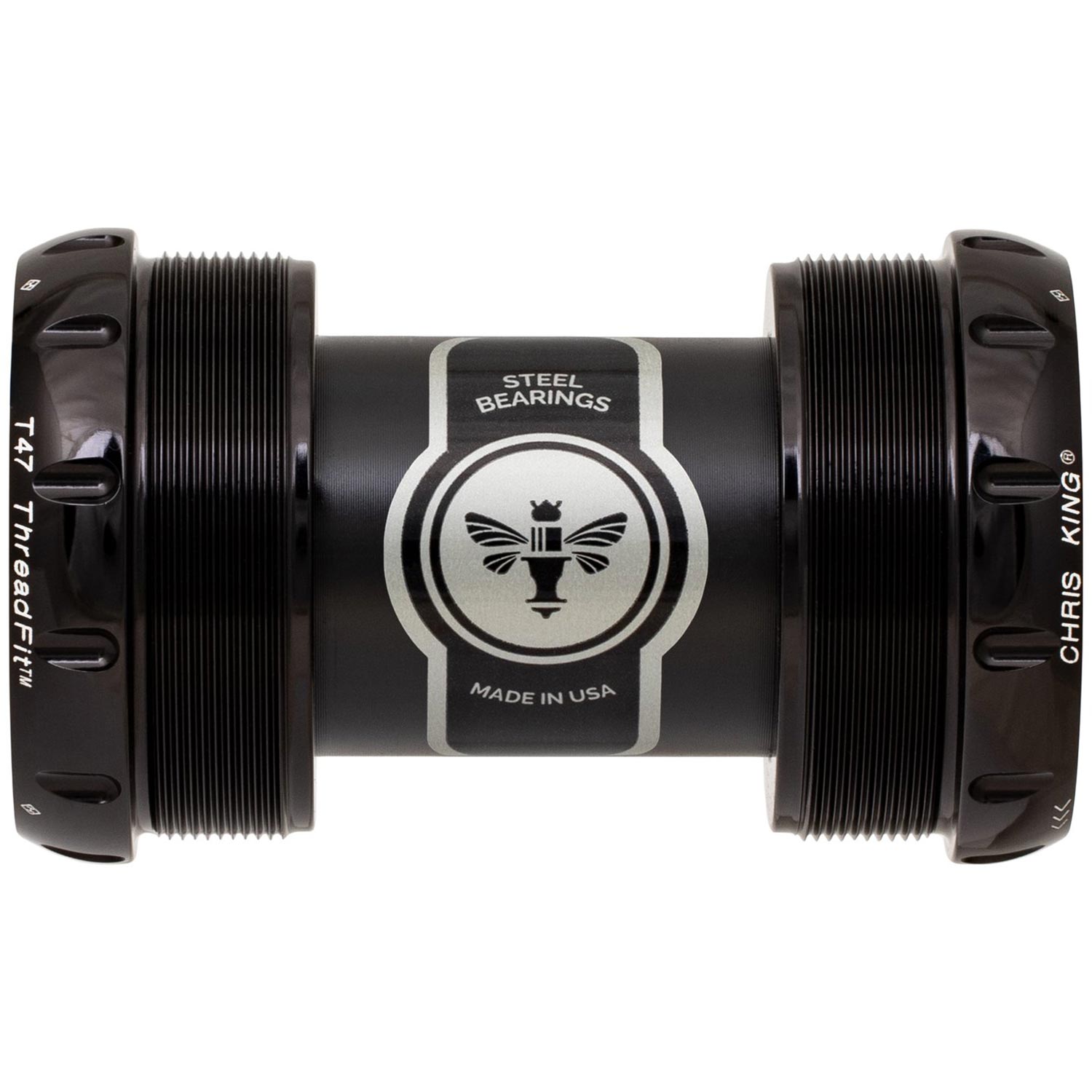 Chris King ThreadFit T47 30x Bottom Bracket Black / 68-73mm - Steel Bearings