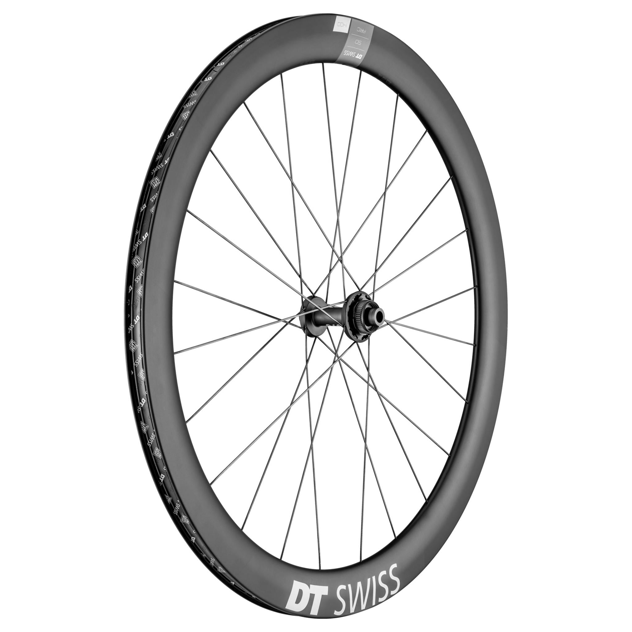 DT Swiss ARC 1400 DICUT Carbon Disc Brake Wheel Black / Front - 50mm Carbon Clincher / 12 x 100mm