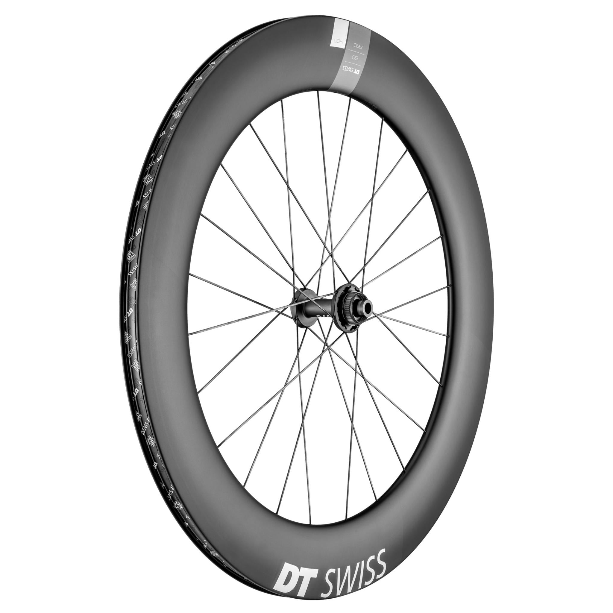 DT Swiss ARC 1400 DICUT Carbon Disc Brake Wheel Black / Front - 80mm Carbon Clincher / 12 x 100mm