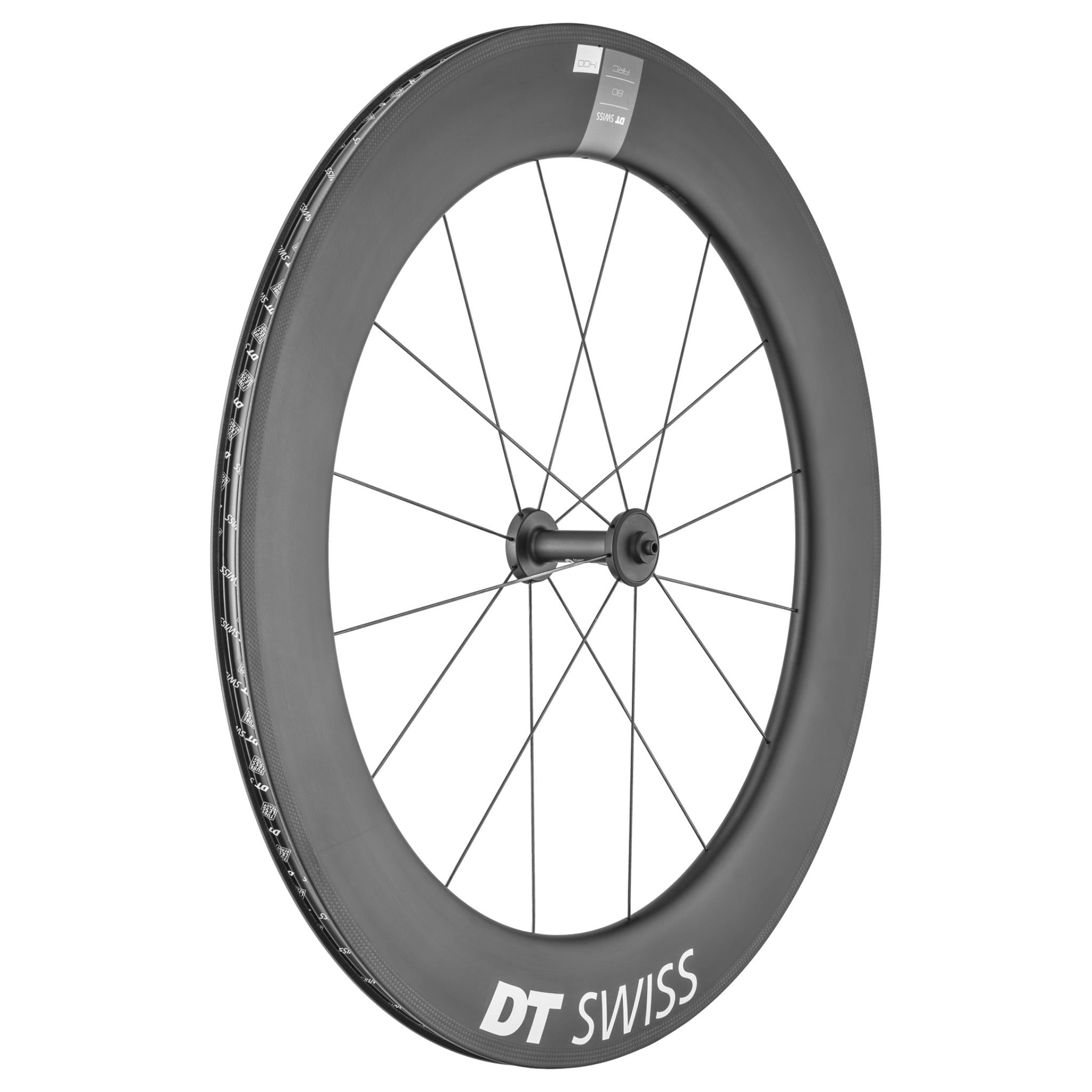DT Swiss ARC 1400 DICUT Carbon Wheel Black / Front - 80mm Carbon Clincher / 100mm QR