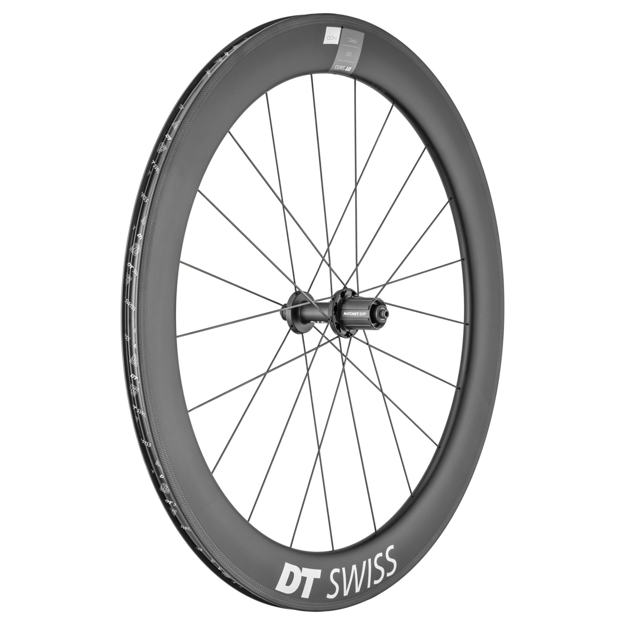 DT Swiss ARC 1400 DICUT Carbon Wheel Black / Rear - 62mm Carbon Clincher / 130mm QR