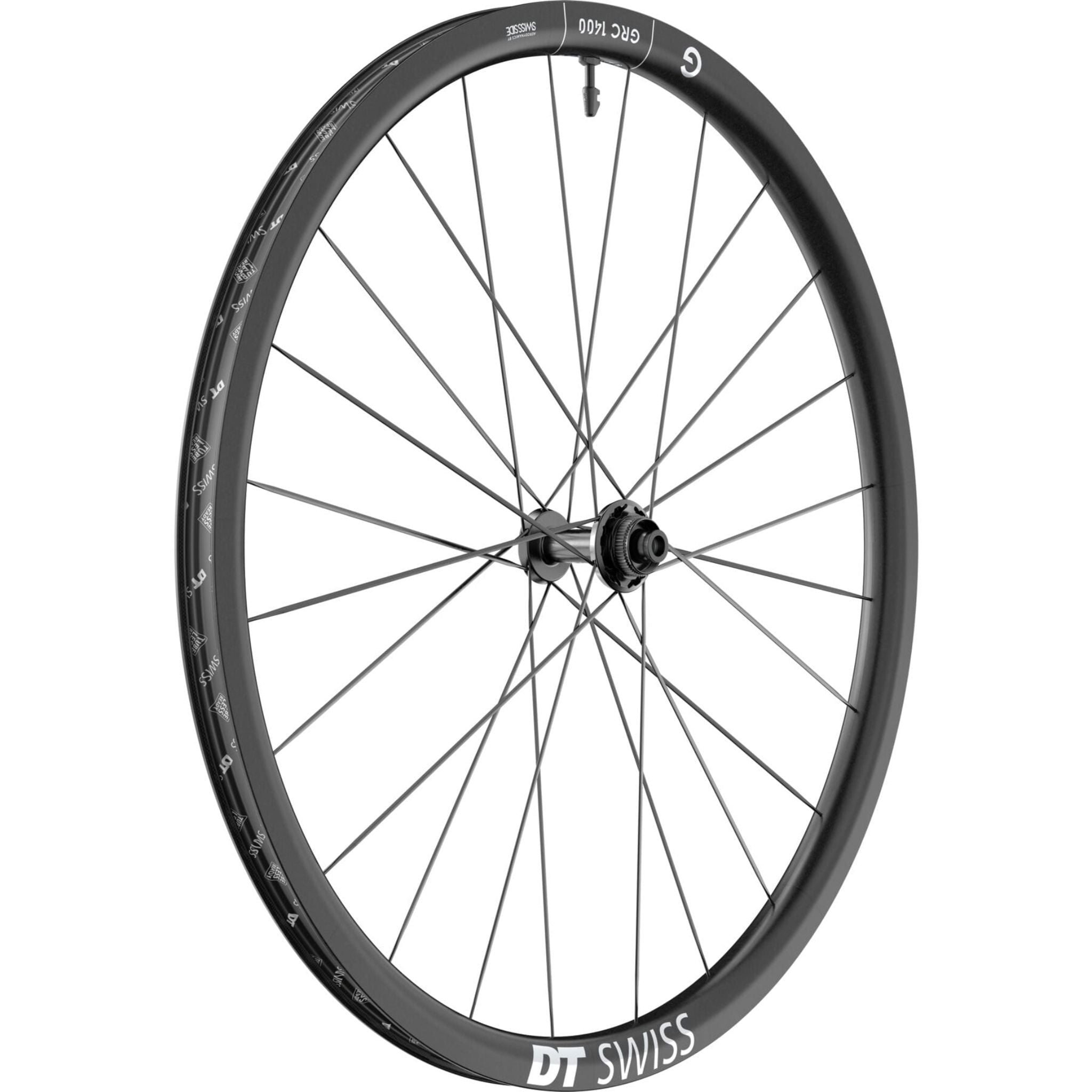 DT Swiss GRC 1400 Spline Carbon Gravel Wheels Black / Front 700c / 30mm Depth