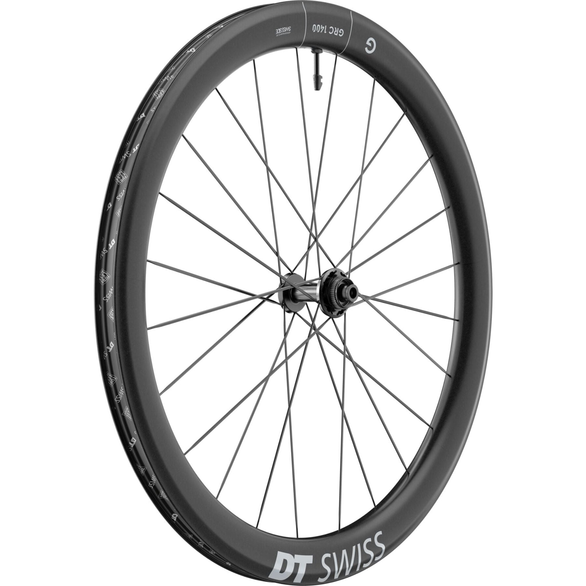 DT Swiss GRC 1400 Spline Carbon Gravel Wheels Black / Front 700c / 50mm Depth