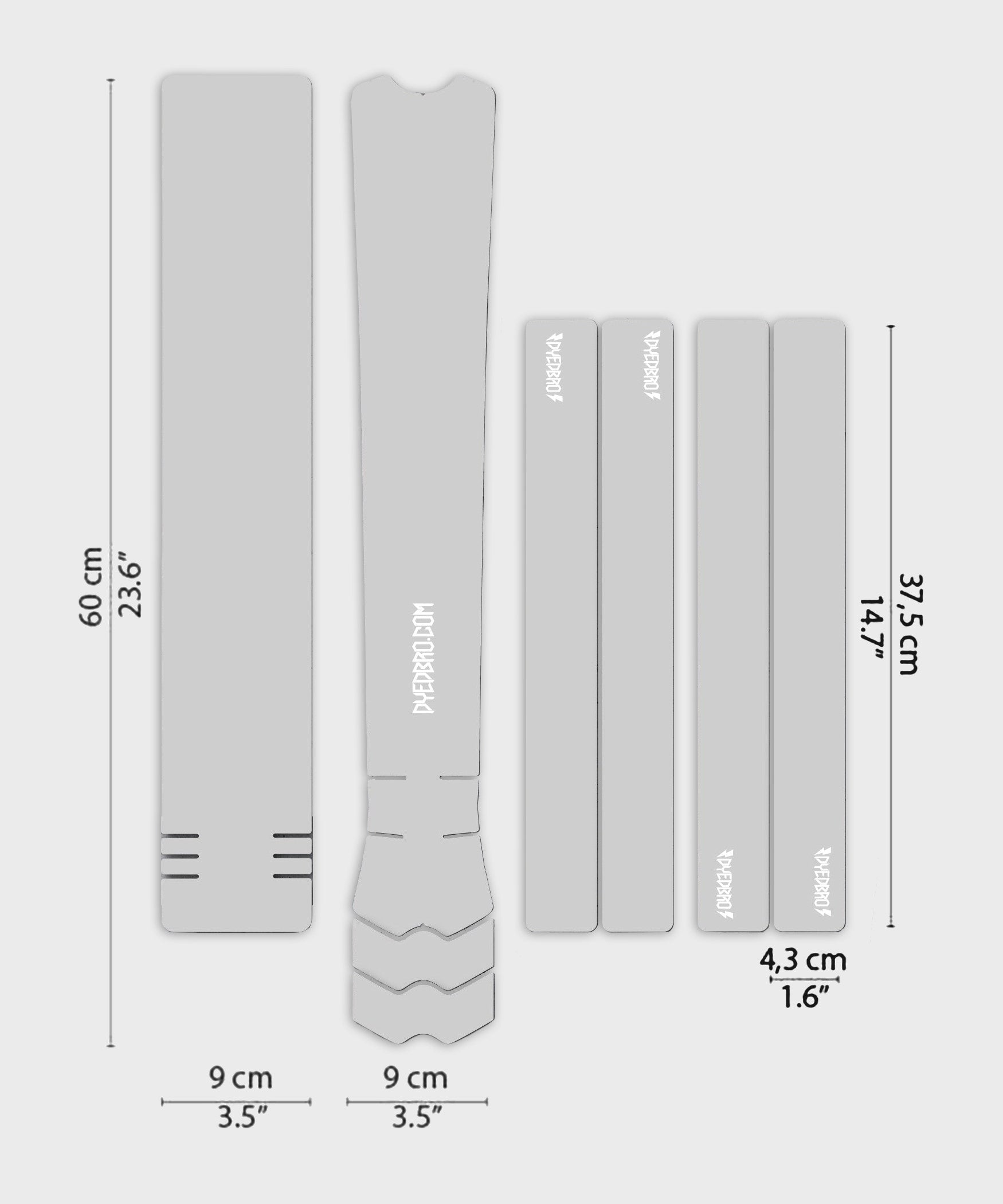 DyedBro MTB Frame Protection Kit Clear Matt White