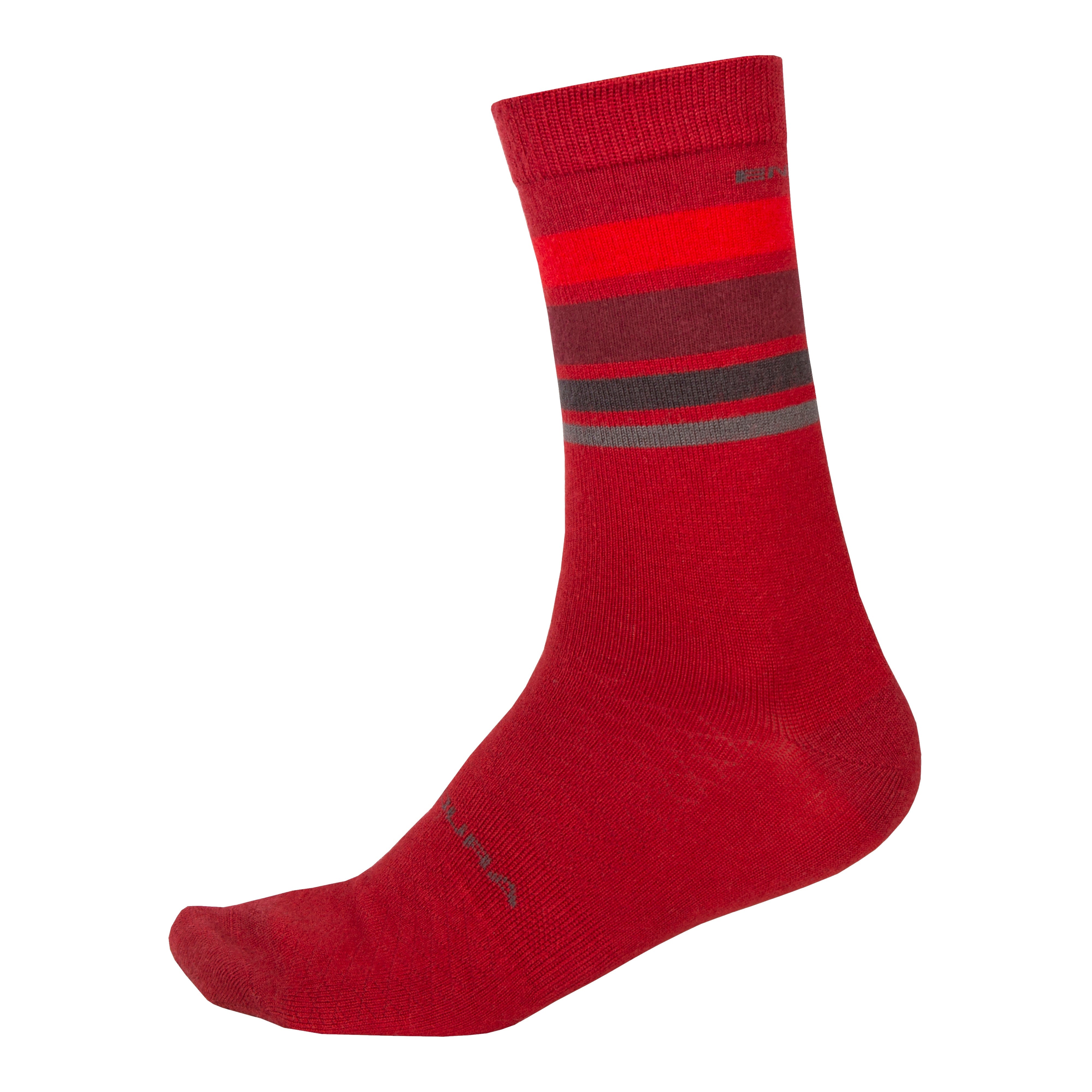Endura BaaBaa Merino Stripe Sock Red / L-XL