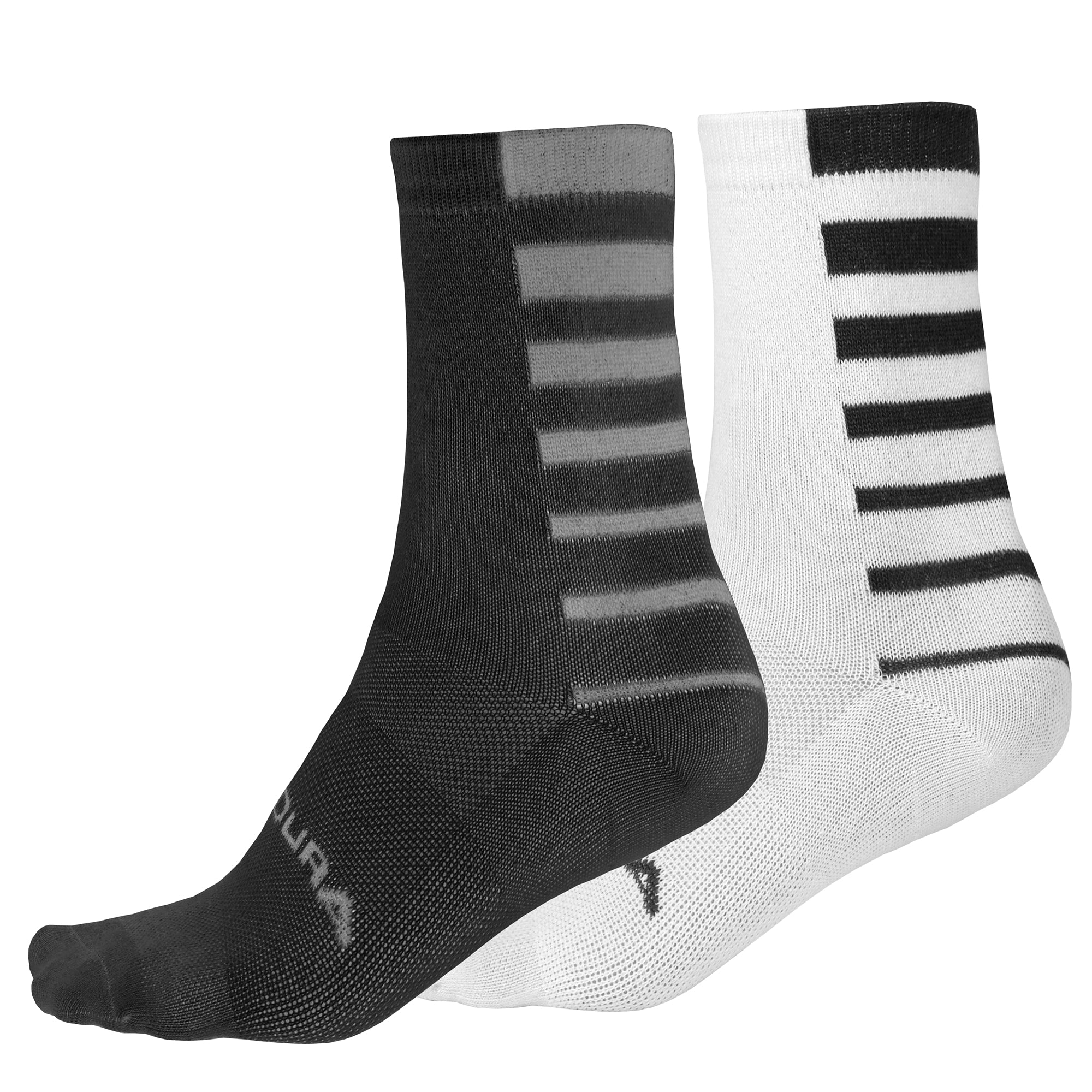 Endura Coolmax Stripe Socks (Twin Pack) Black / L-XL