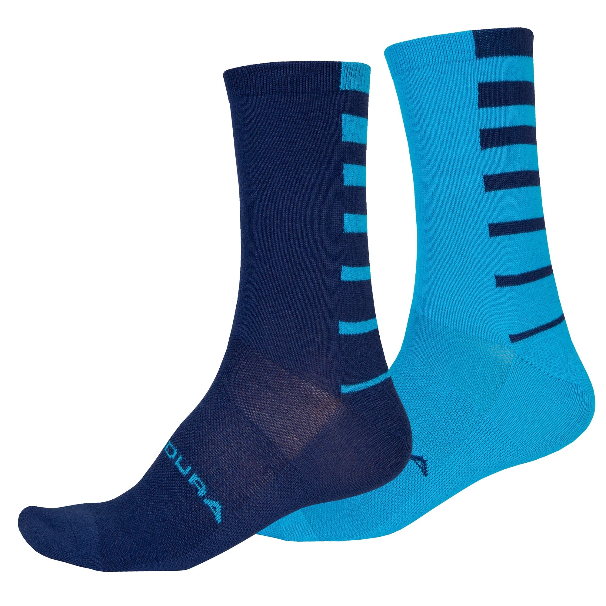 Endura Coolmax Stripe Socks (Twin Pack) Electric Blue / L-XL