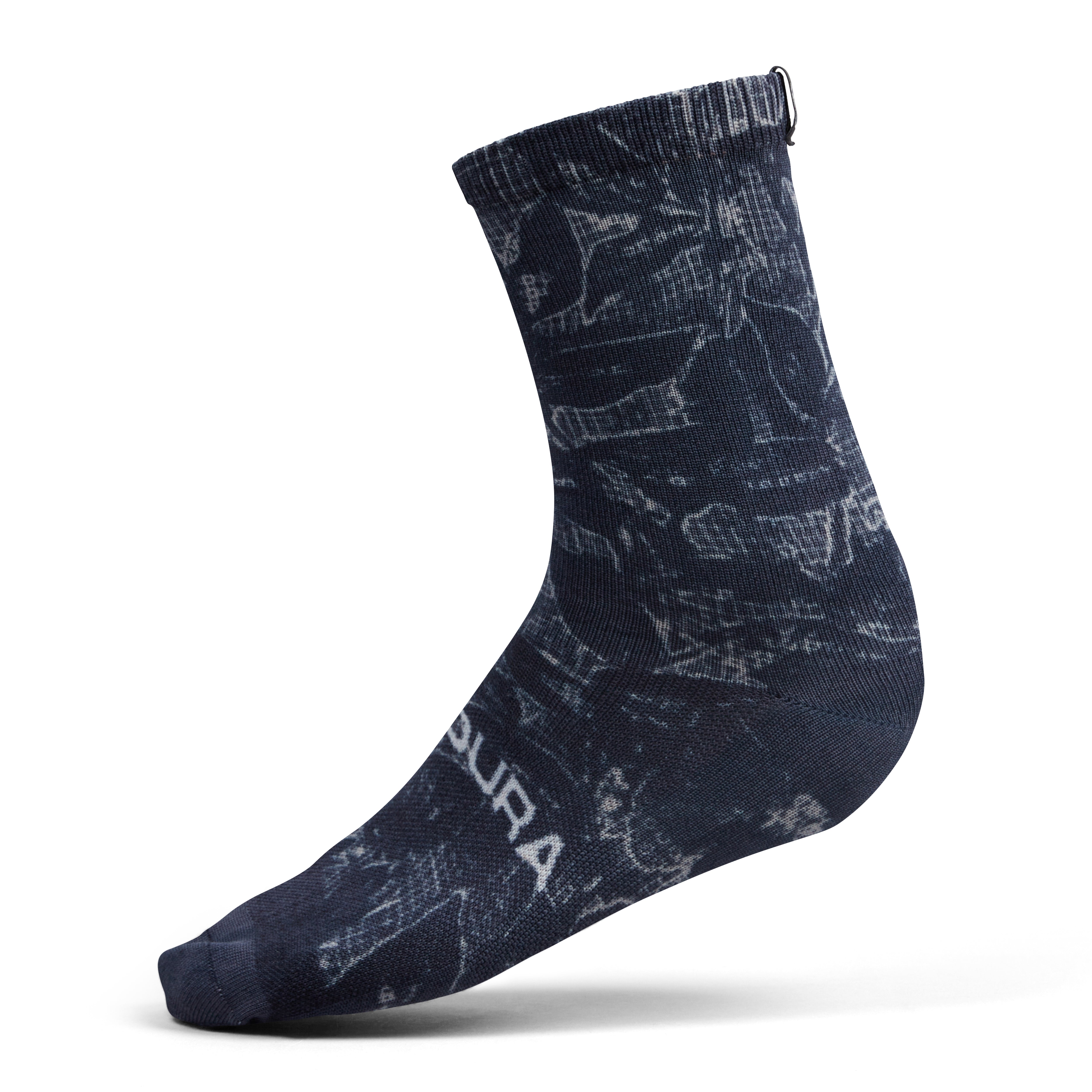 Endura Grid Floral Ltd Print Sock Black / S-M