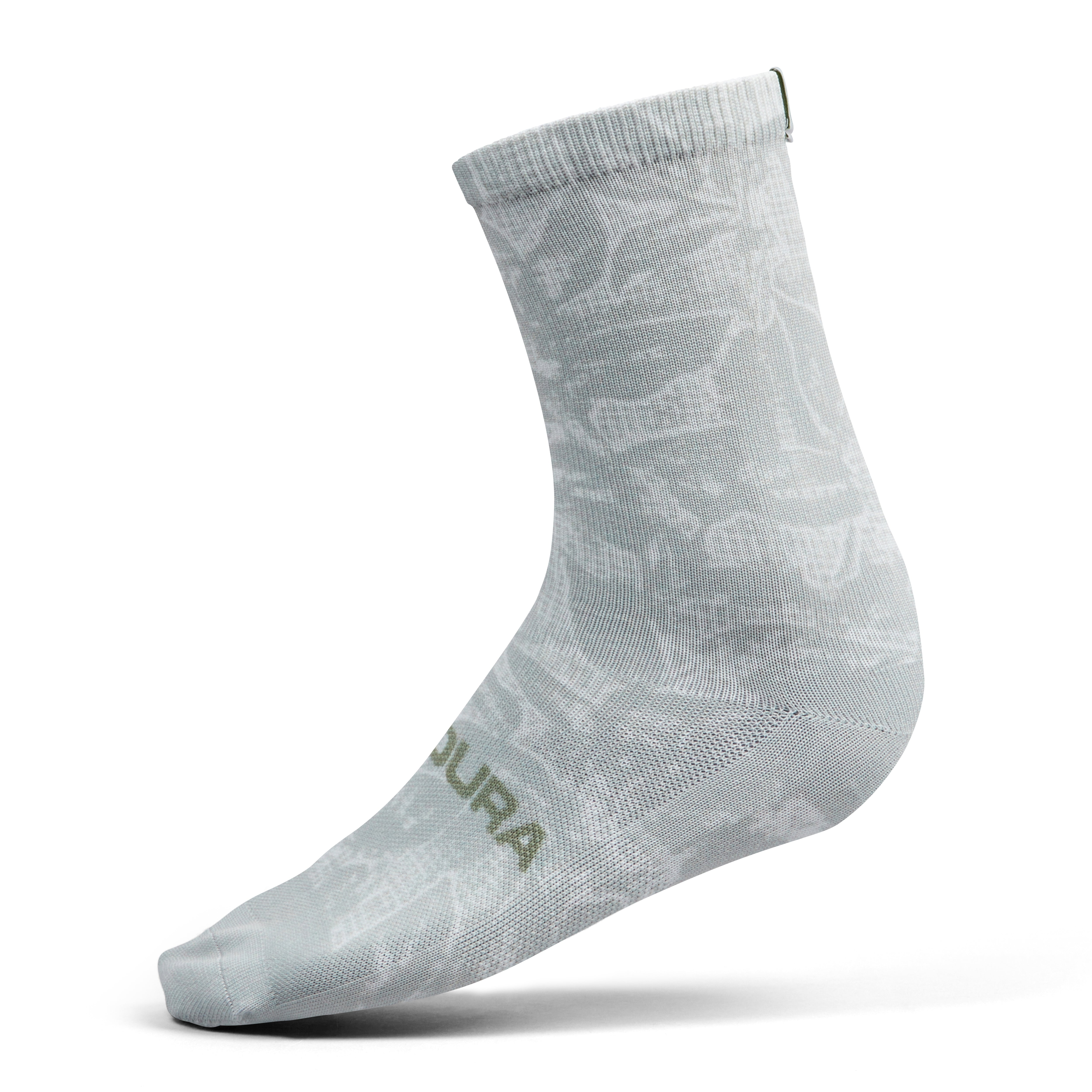 Endura Grid Floral Ltd Print Sock Mains Grey / L-XL