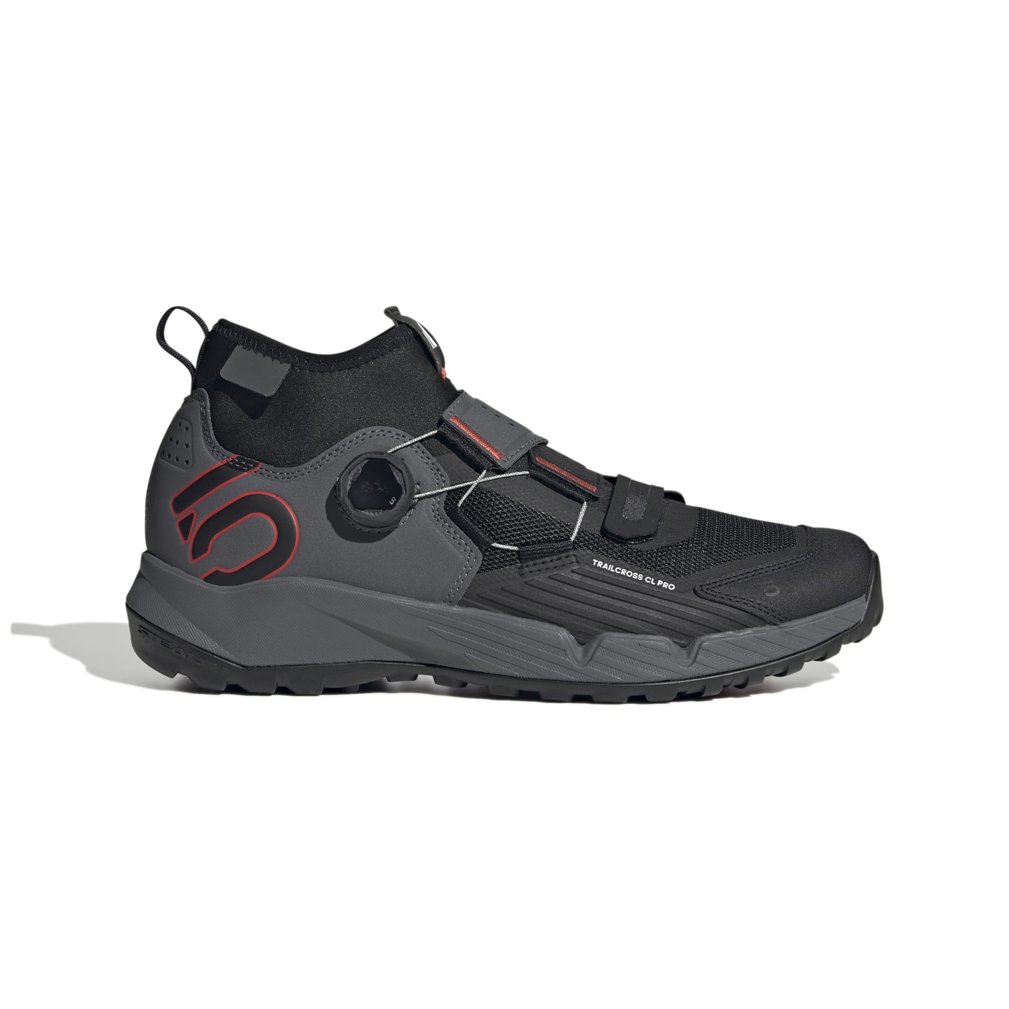 Five Ten Trailcross Pro Clip-In Mountain Bike Shoes Grey Five / Core Black / Red / UK 5.5 / EU 38.5