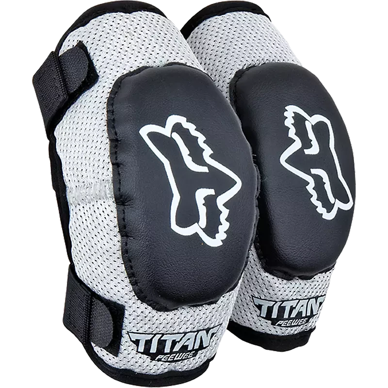 Fox Peewee Titan Elbow Pads Black/Silver / S/M