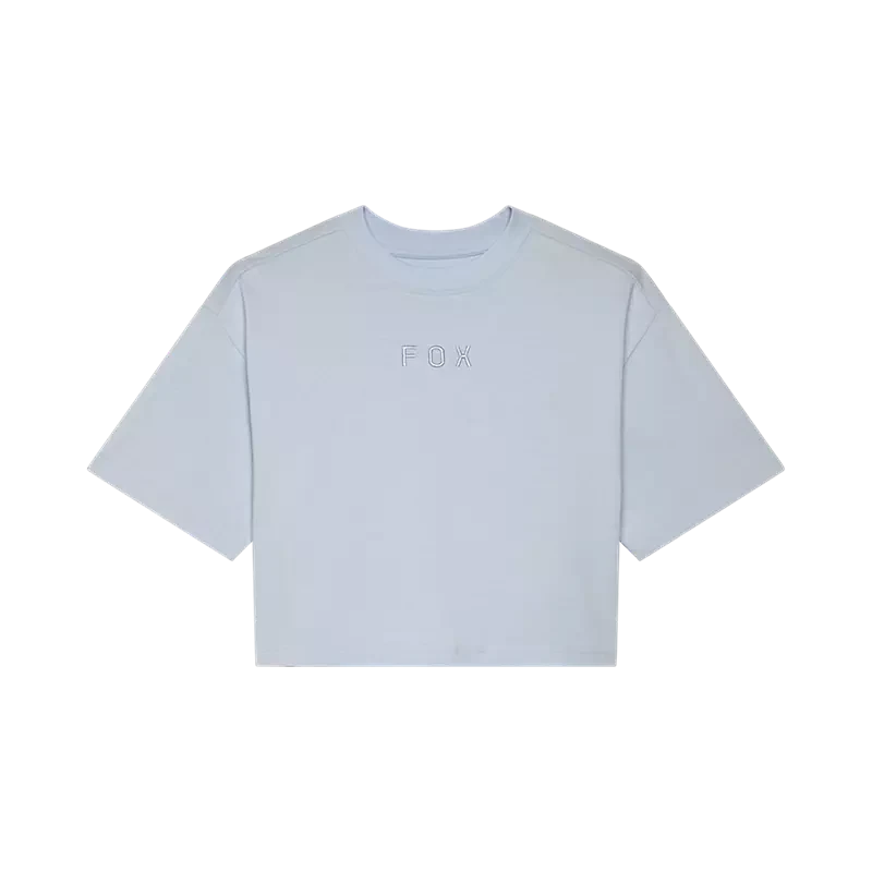 Fox Womens Wordmark OS Crop Tee Pale Blue / XS