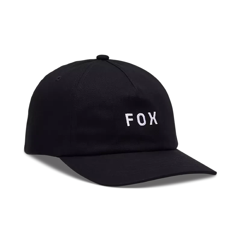 Fox Wordmark Adjustable Hat Black/White / OS