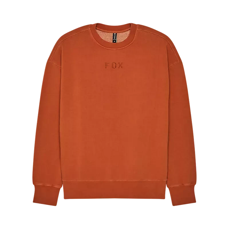 Fox Wordmark Oversized Fleece Crew Cognac / S