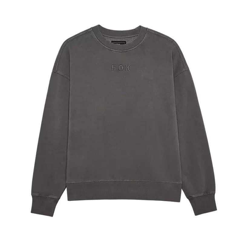 Fox Wordmark Oversized Fleece Crew Pewter / S