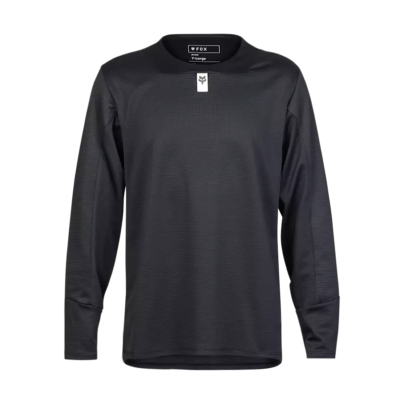 Fox Youth Defend Long Sleeve Jersey Black / YS