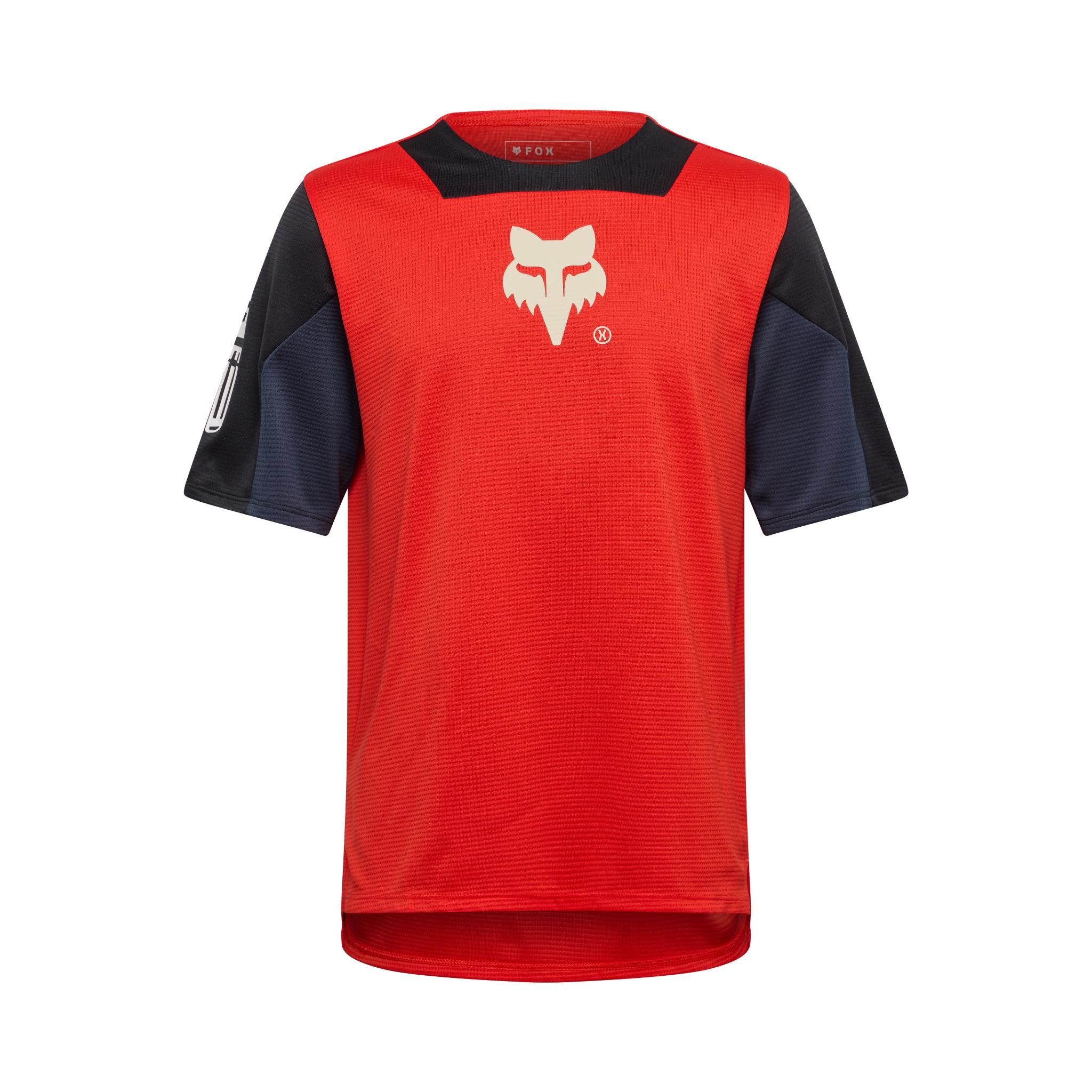 Fox Youth Defend SS Jersey Elevated Fluorescent Red / YS