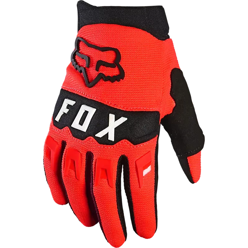 Fox Youth Dirtpaw Gloves Fluorescent Red / YXS