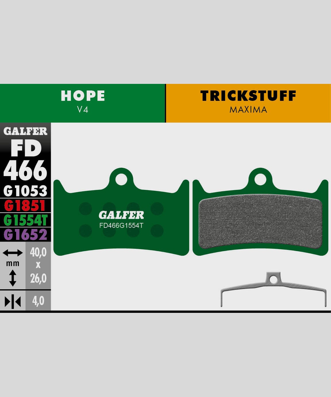 Galfer Pro Disc Brake Pads Hope - V4 | Trickstuff - Maxima