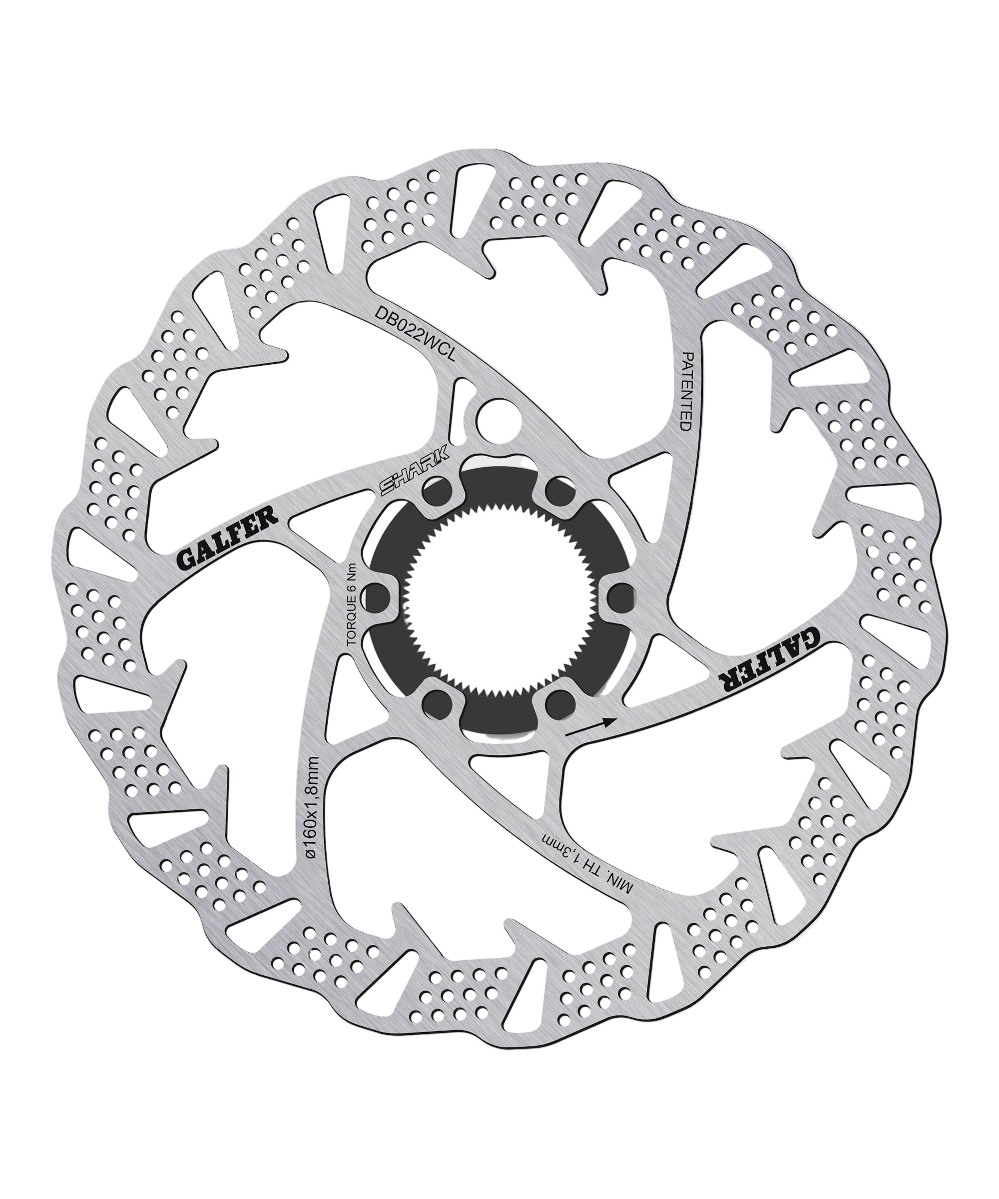 Galfer Shark Disc Brake Rotor Centerlock 160 x 1.80mm