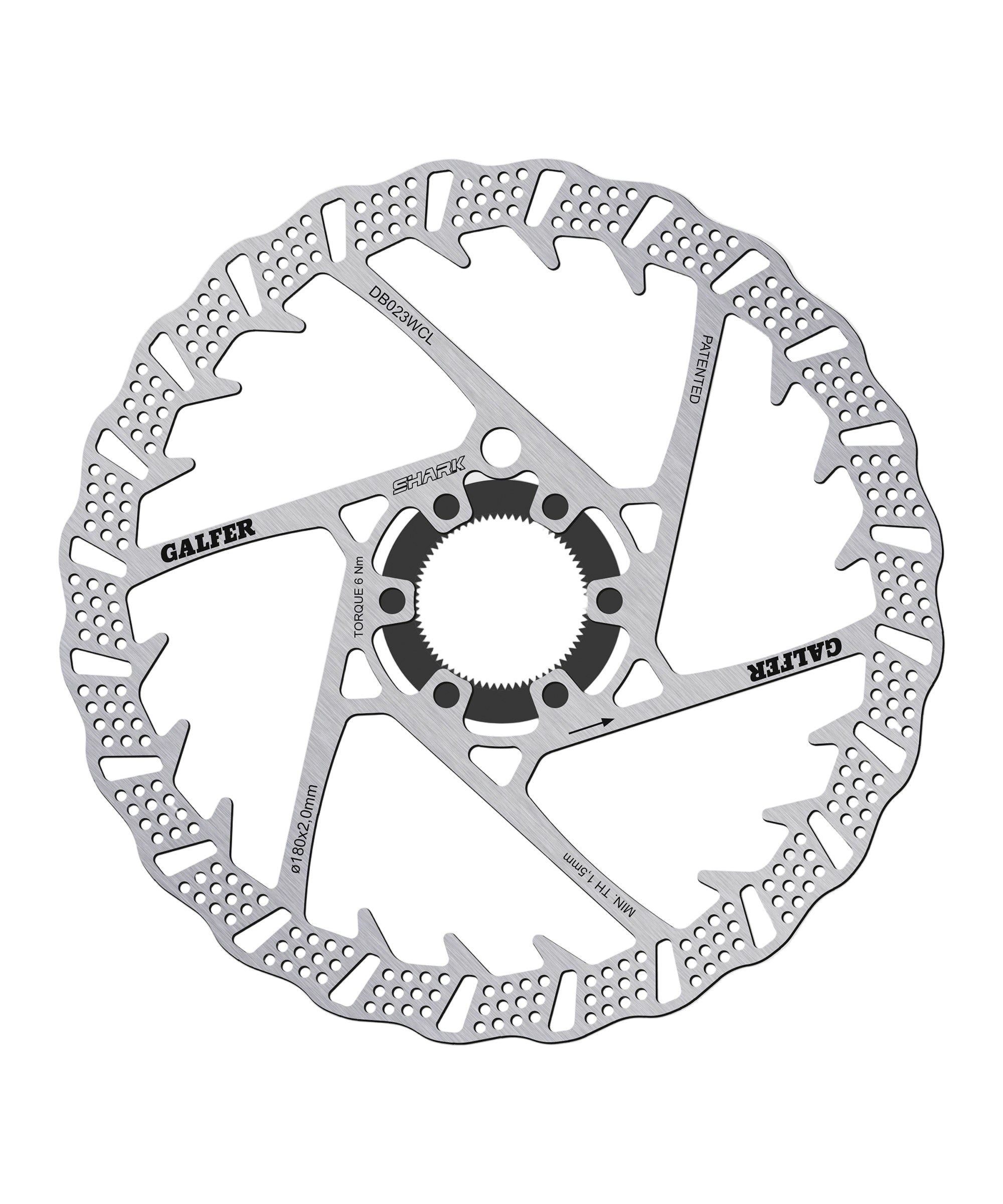 Galfer Shark Disc Brake Rotor Centerlock 180 x 2.00mm
