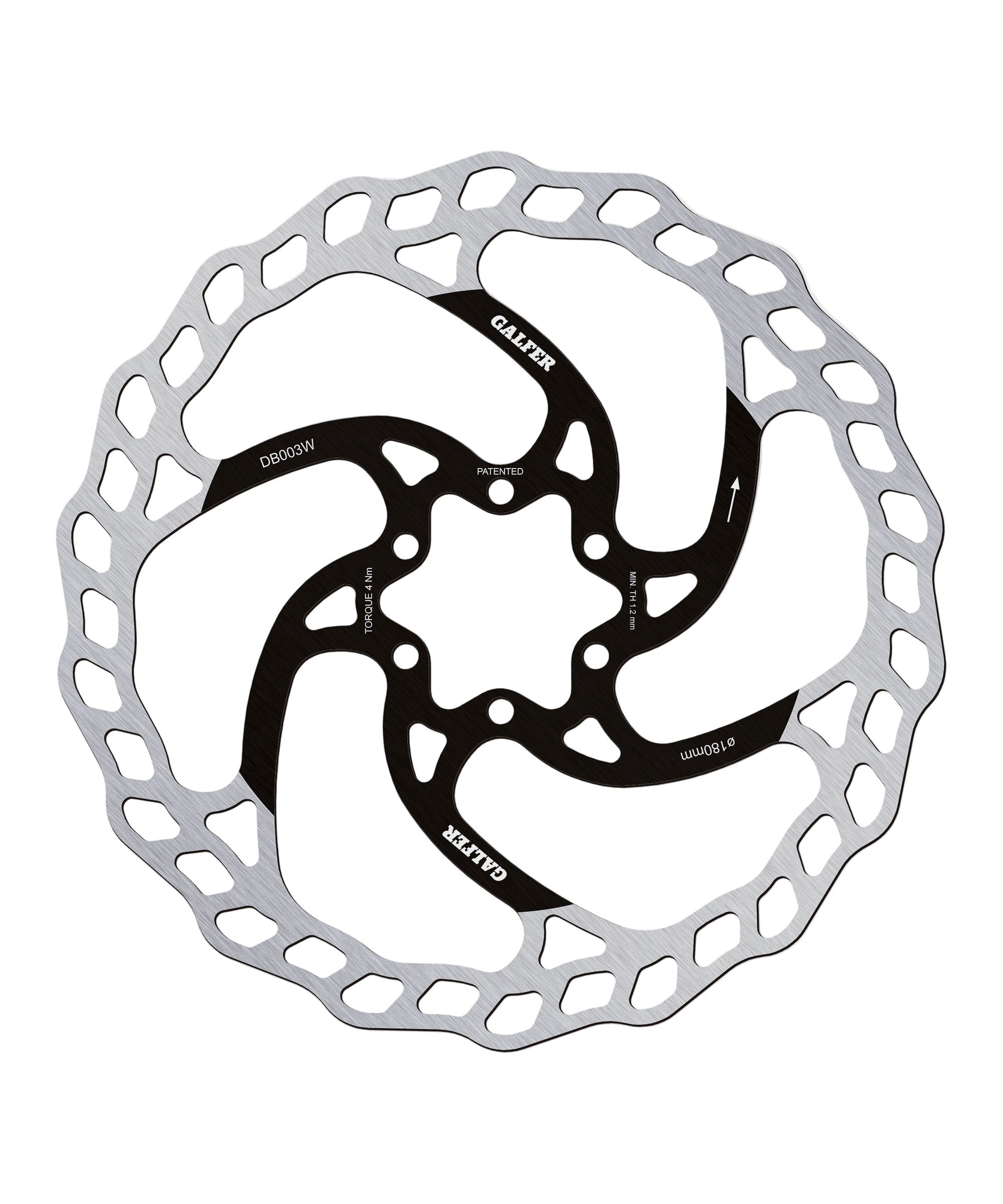 Galfer Wave MTB Disc Brake Rotor 6-Bolt 180 x 1.80mm