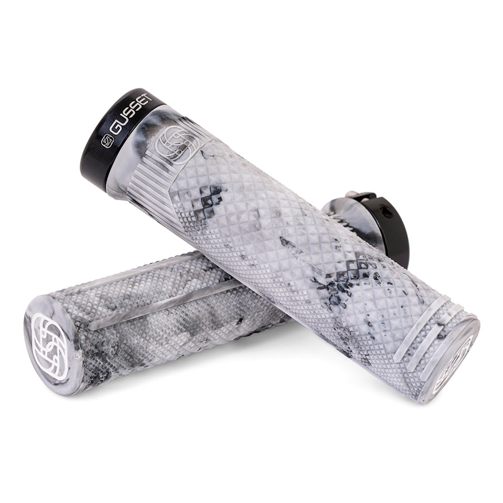 Gusset Matt Jones S2 Lock on Grips Grey Marble / 133mm